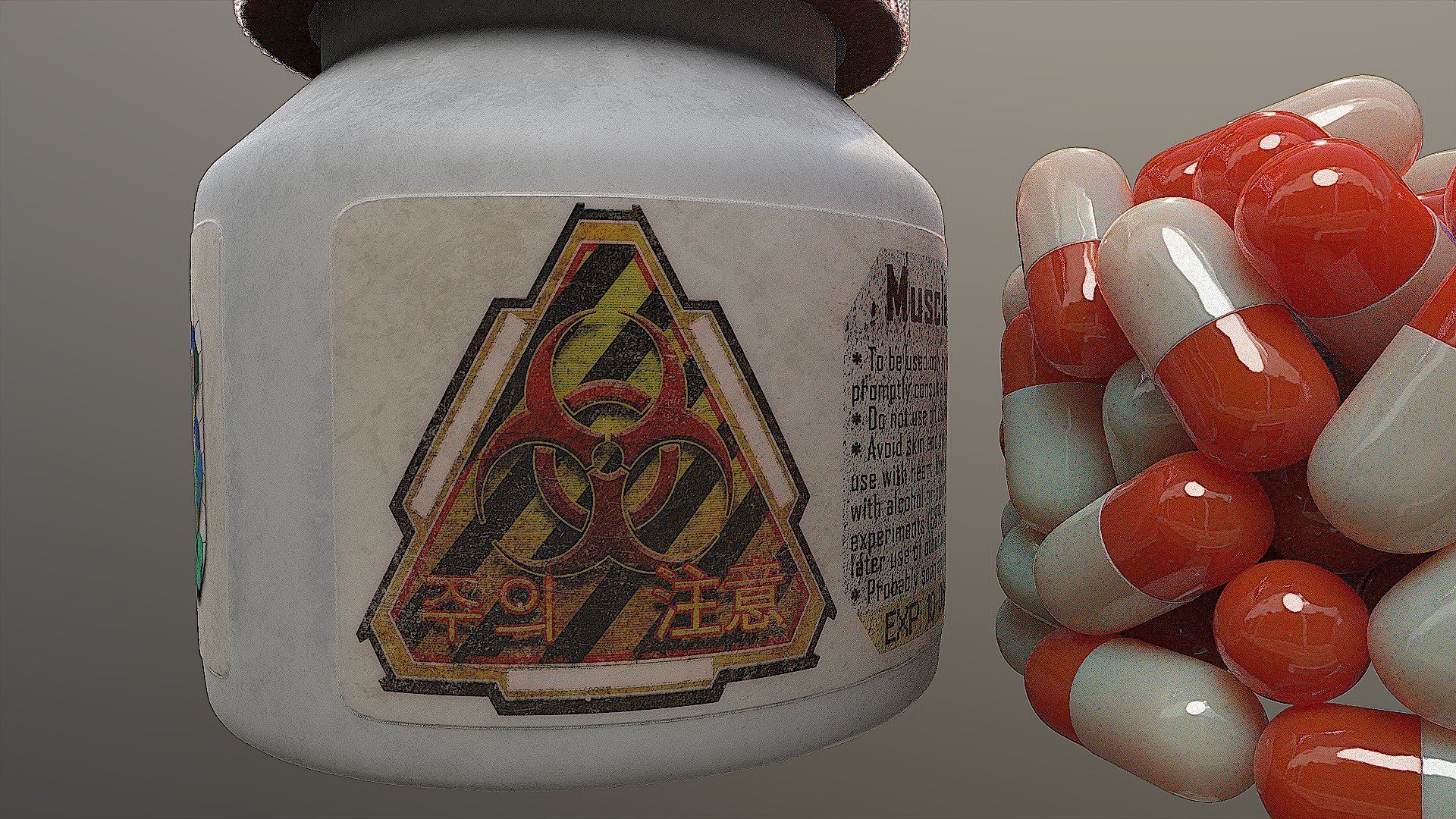 Bottle with Pills  3D model_2