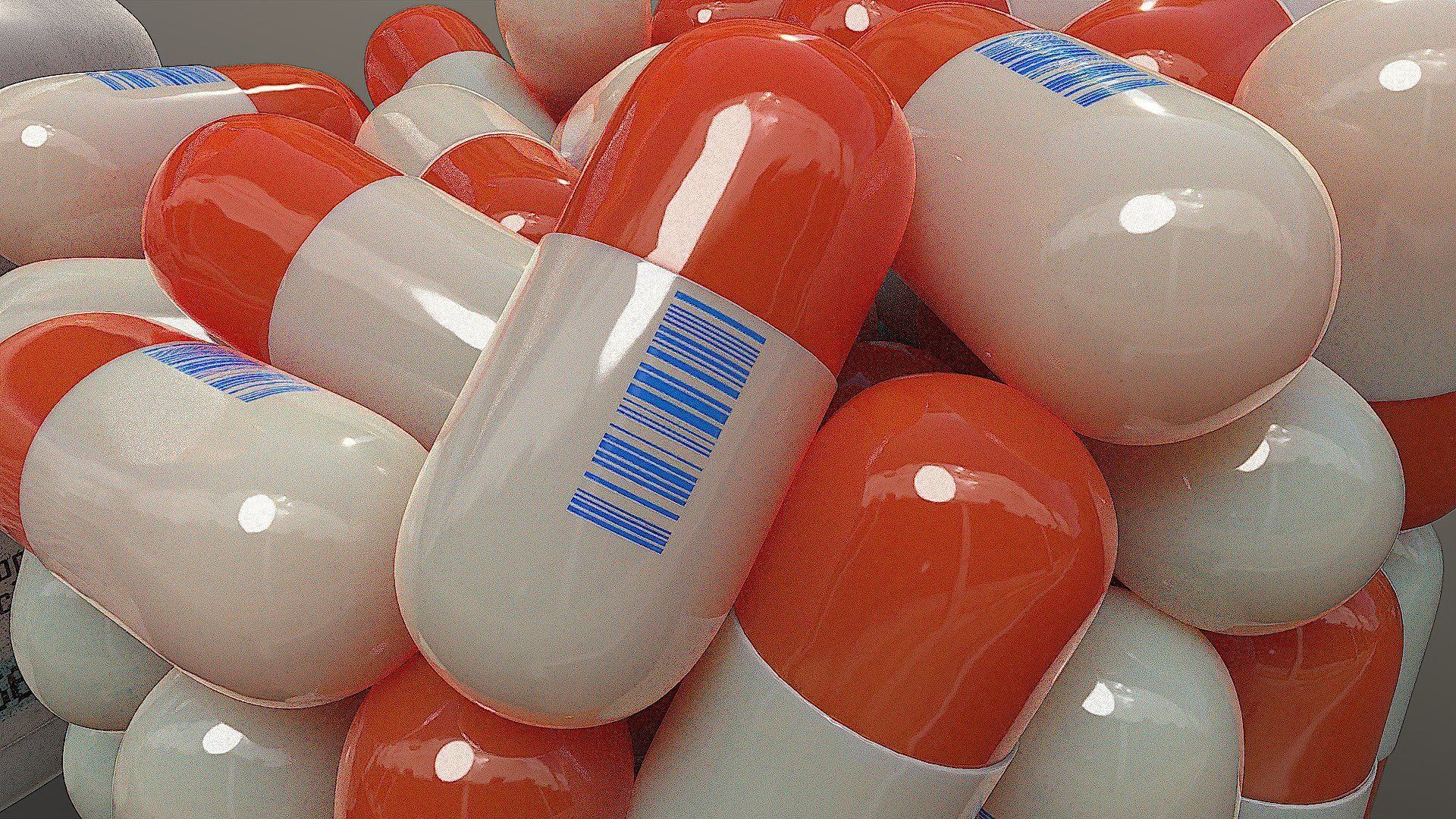 Bottle with Pills  3D model_7