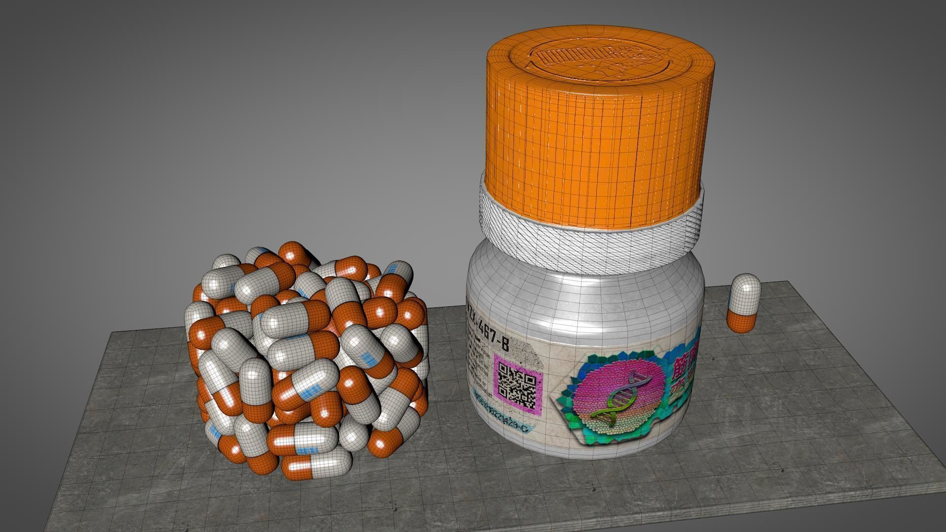 Bottle with Pills  3D model_12
