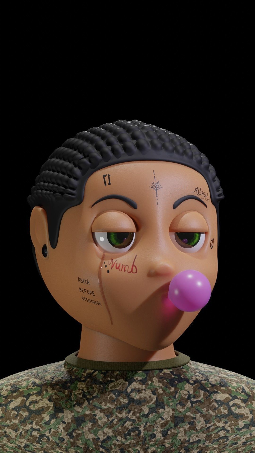 Stylized NFT Character Low-poly 3D model_9