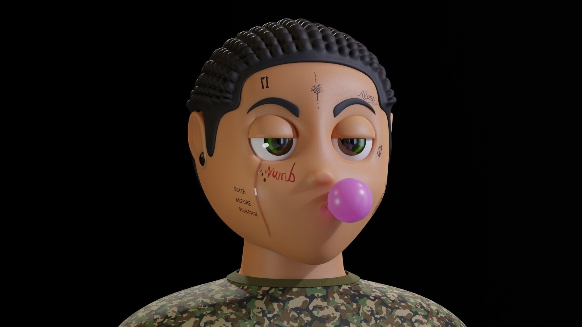 Stylized NFT Character Low-poly 3D model_3