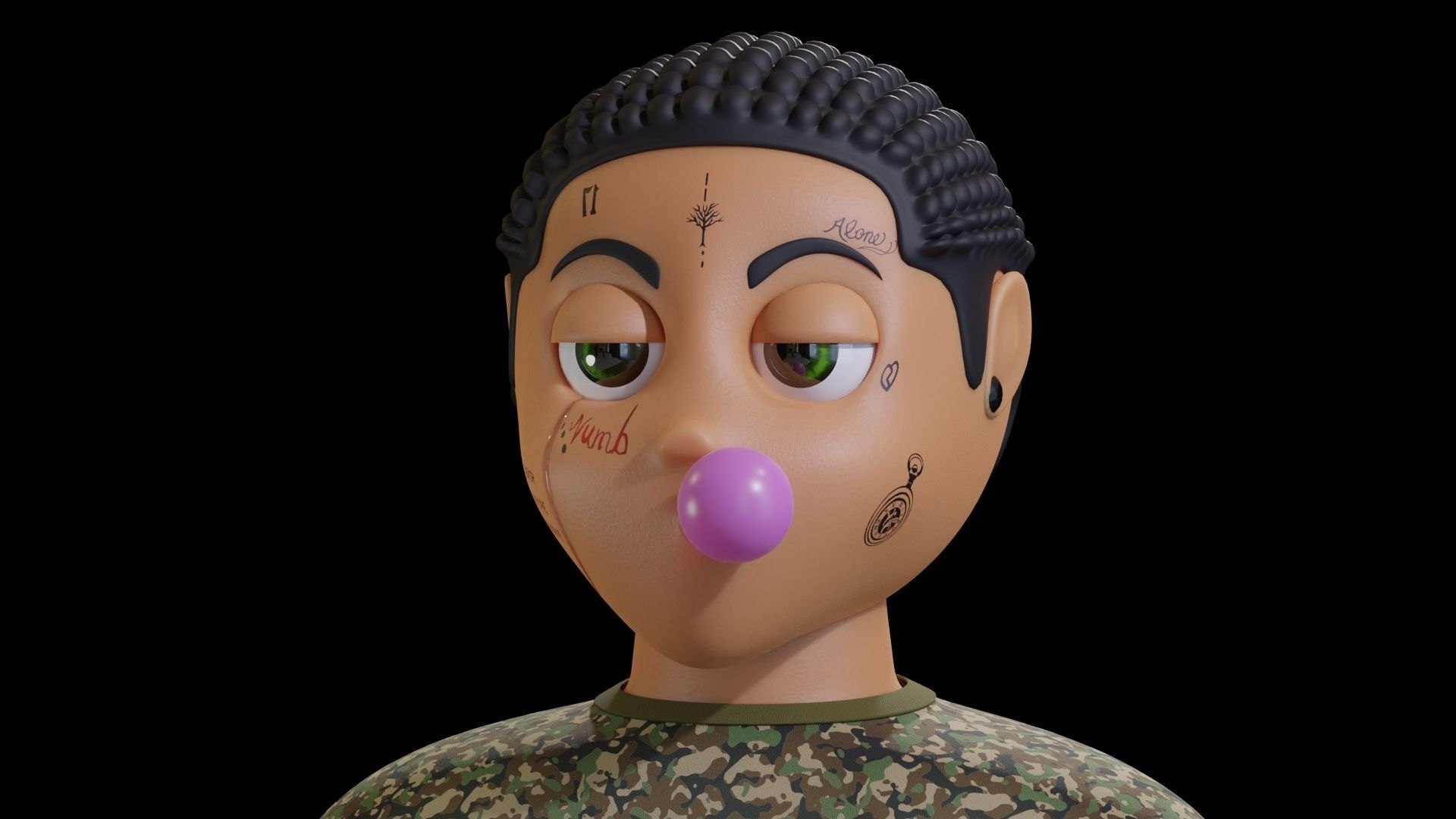 Stylized NFT Character Low-poly 3D model_8