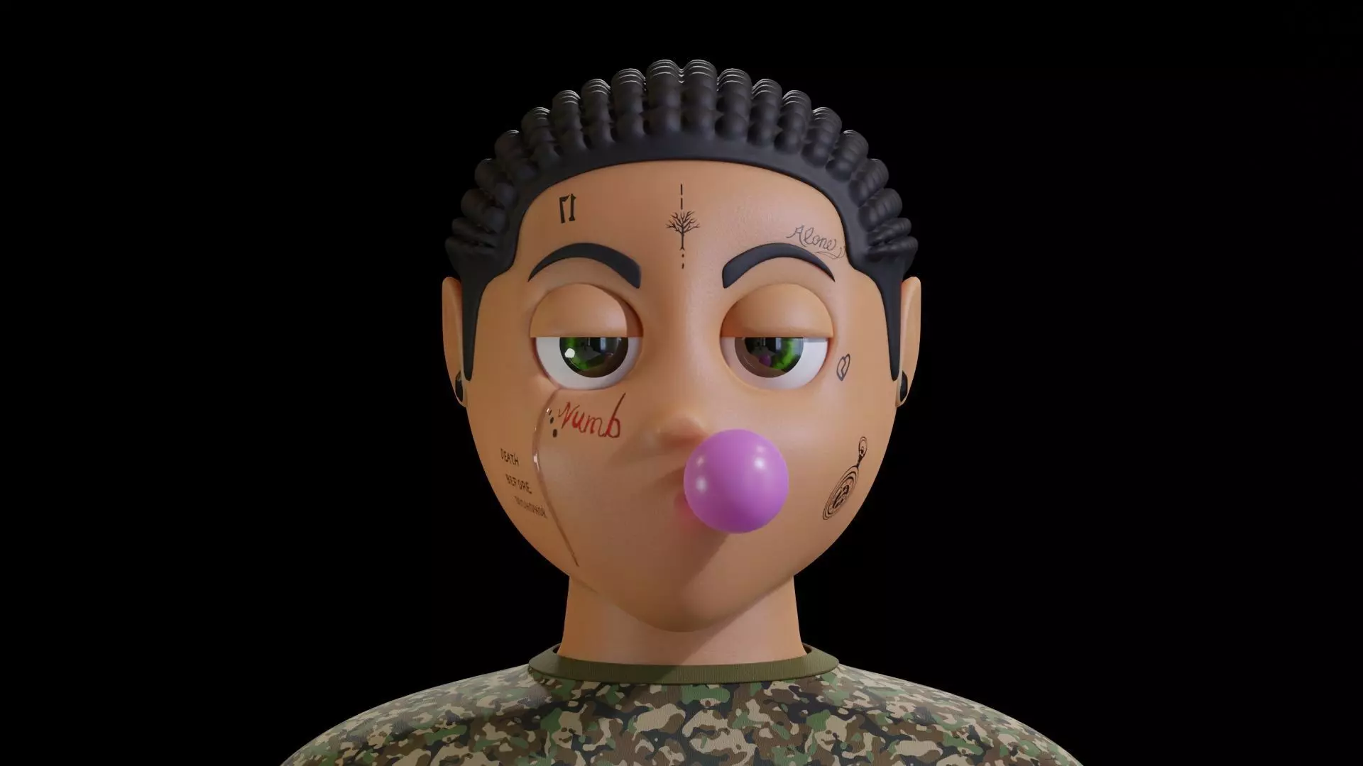 Stylized NFT Character Low-poly 3D model_0