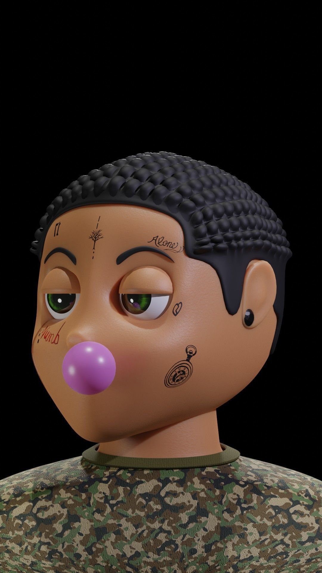 Stylized NFT Character Low-poly 3D model_11