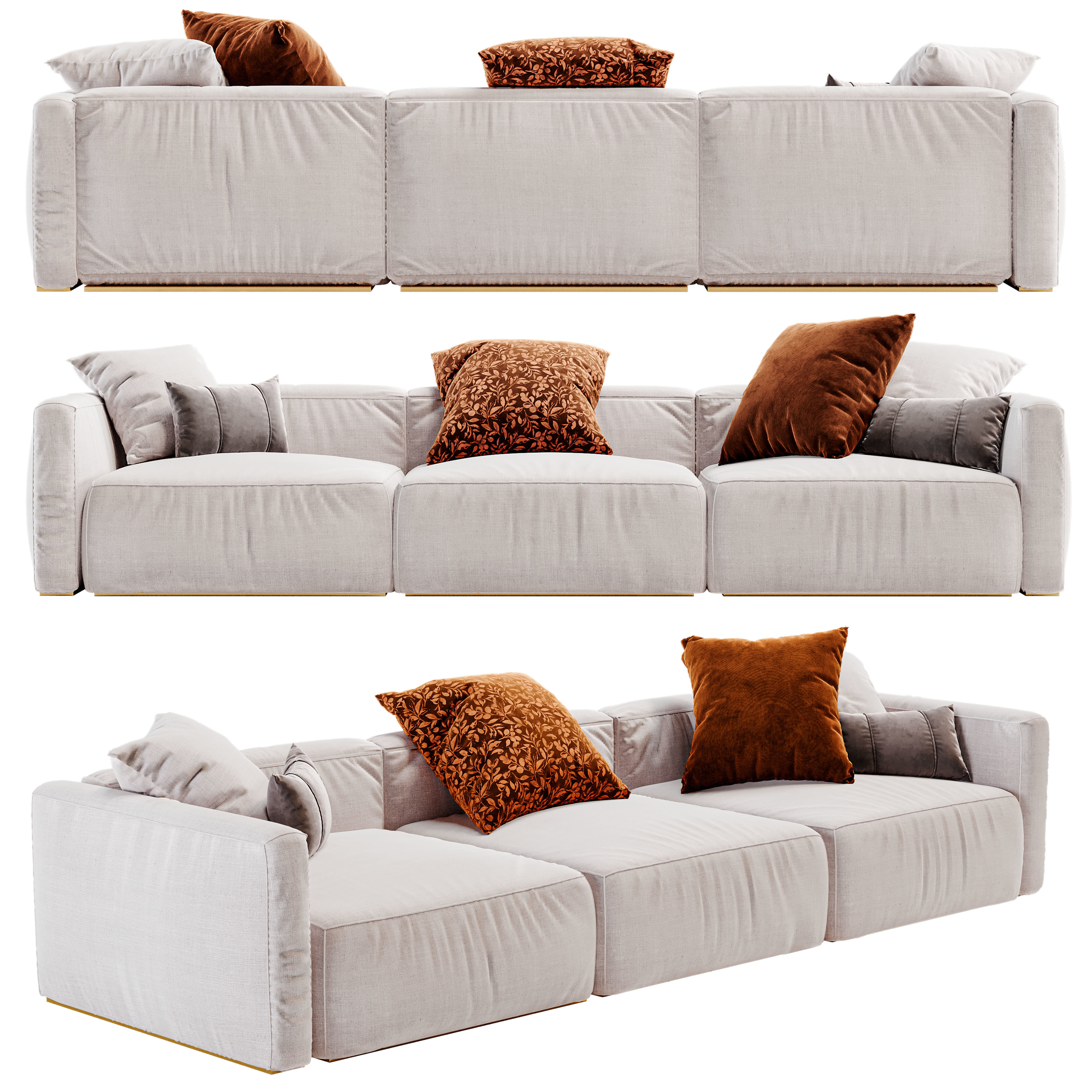 Corner Modern Modular Low-poly 3D model_1