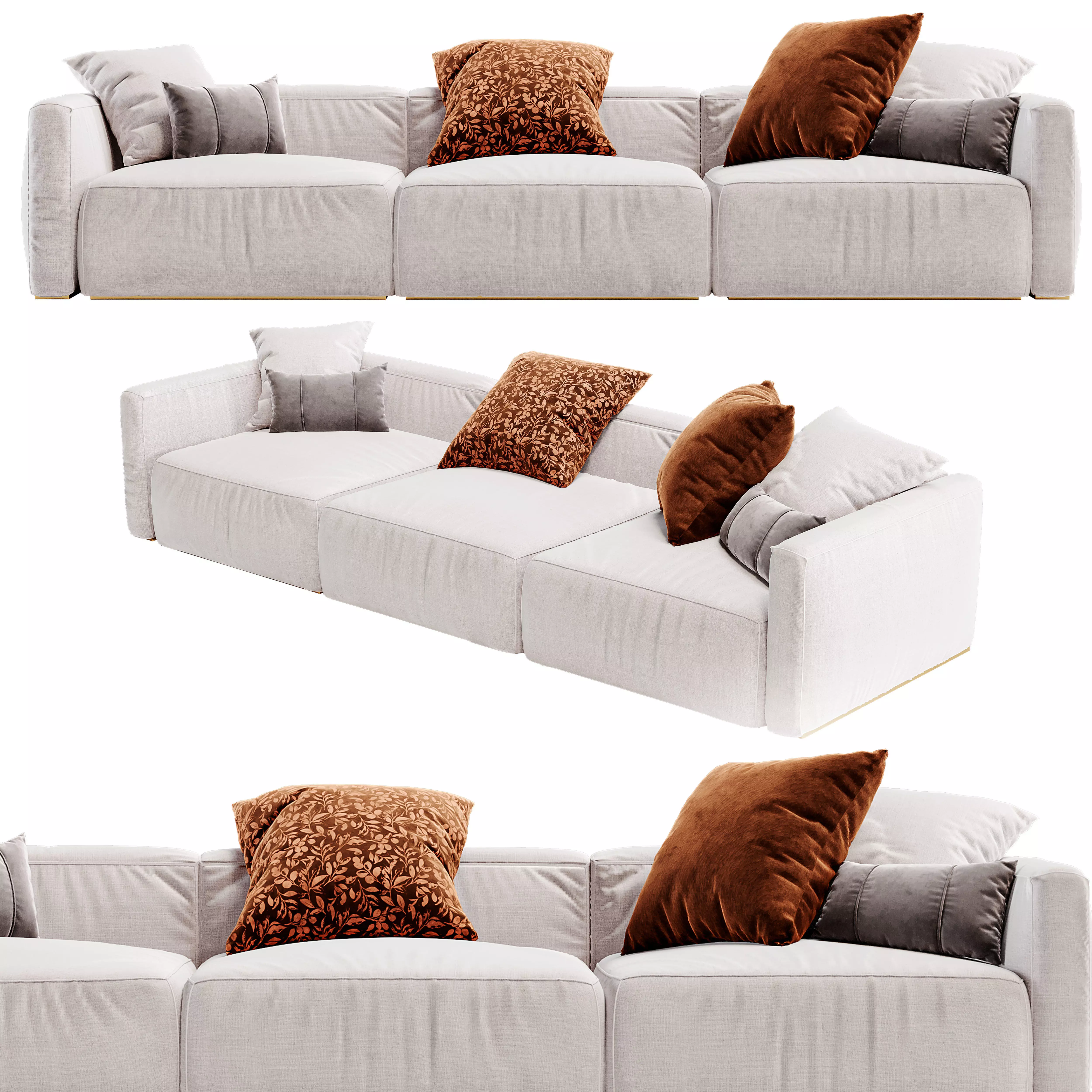 Corner Modern Modular Low-poly 3D model_0