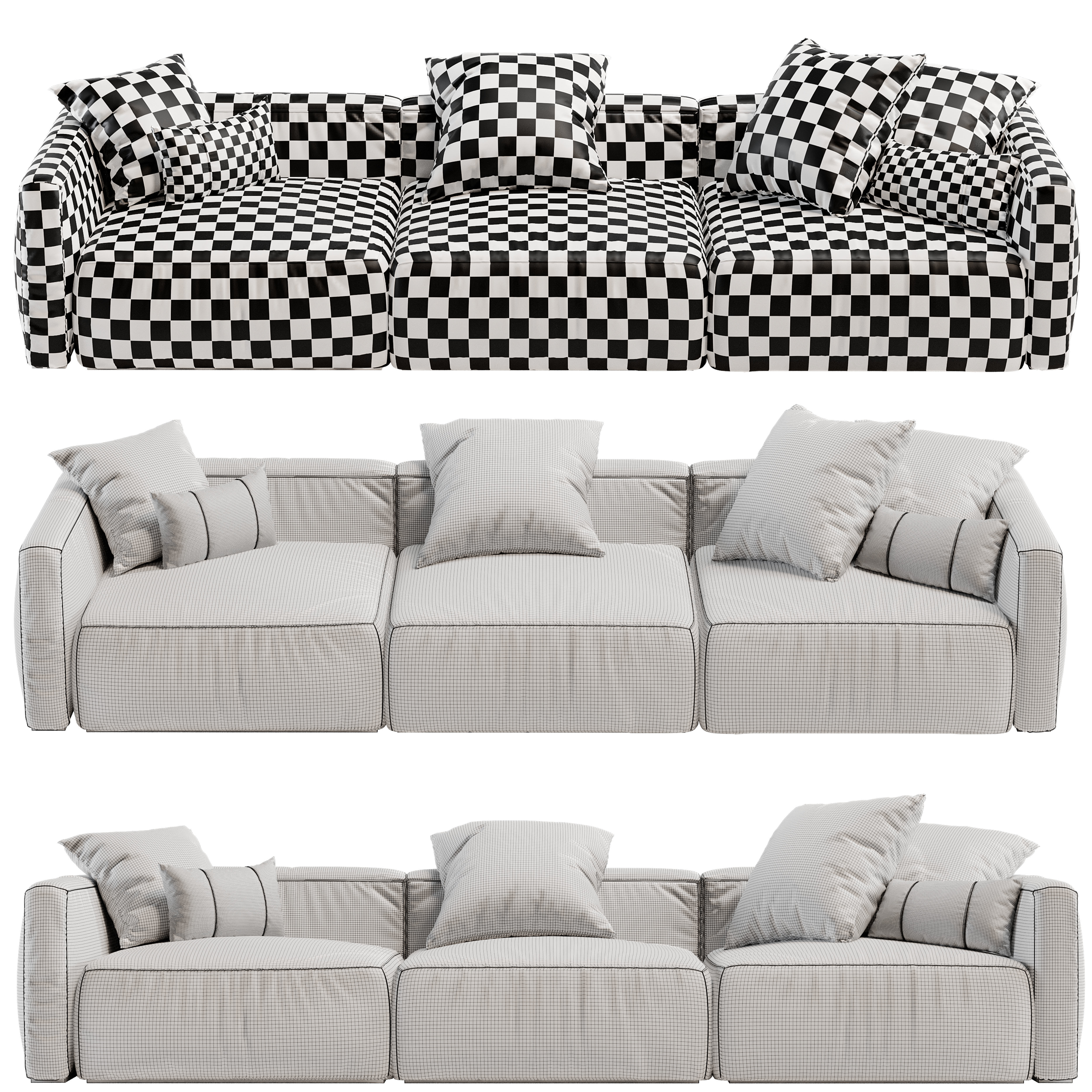 Corner Modern Modular Low-poly 3D model_2