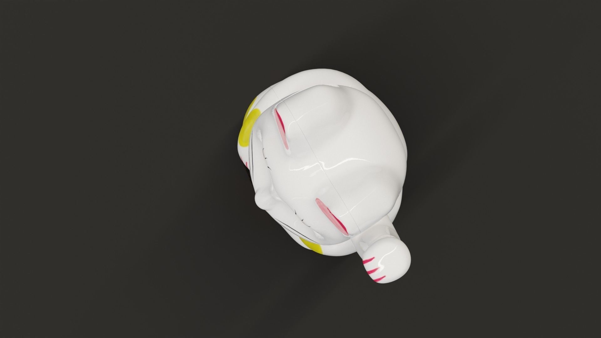 Lucky Cat Low-poly 3D model_7