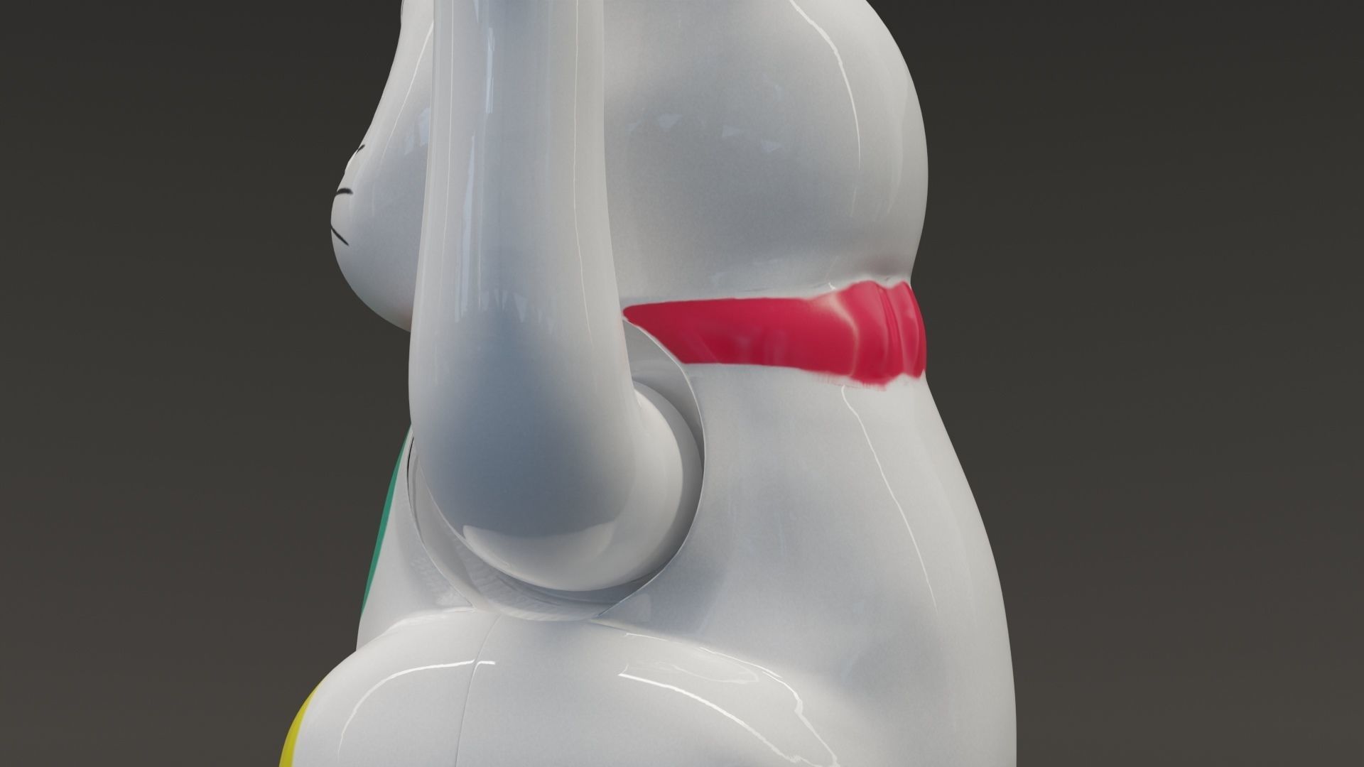 Lucky Cat Low-poly 3D model_6