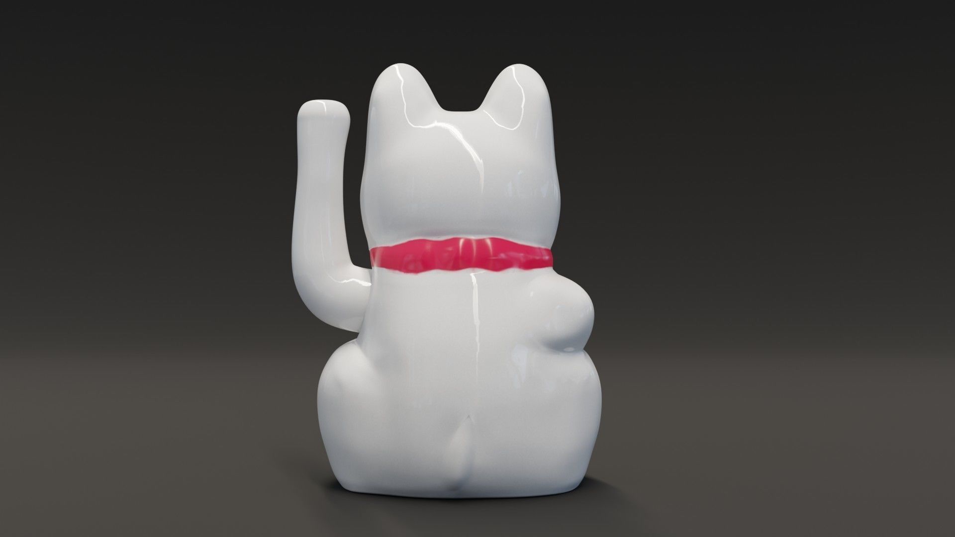 Lucky Cat Low-poly 3D model_4