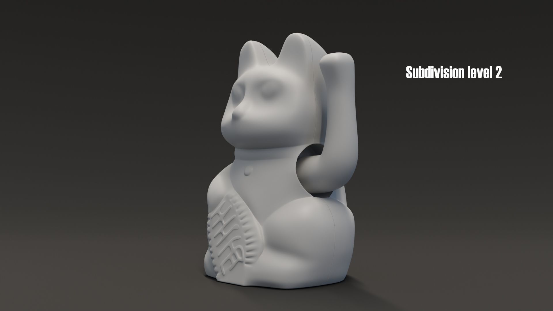Lucky Cat Low-poly 3D model_17