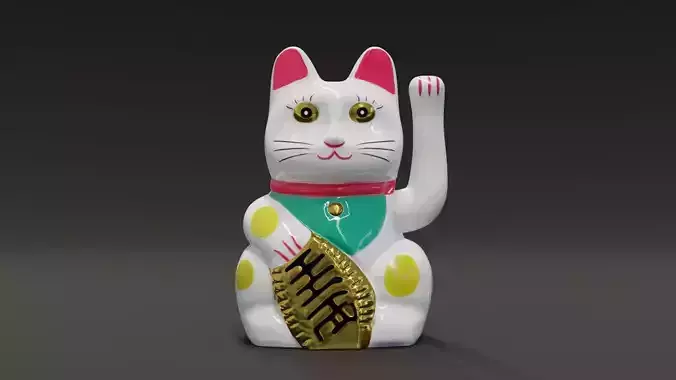 Lucky Cat Low-poly 3D model