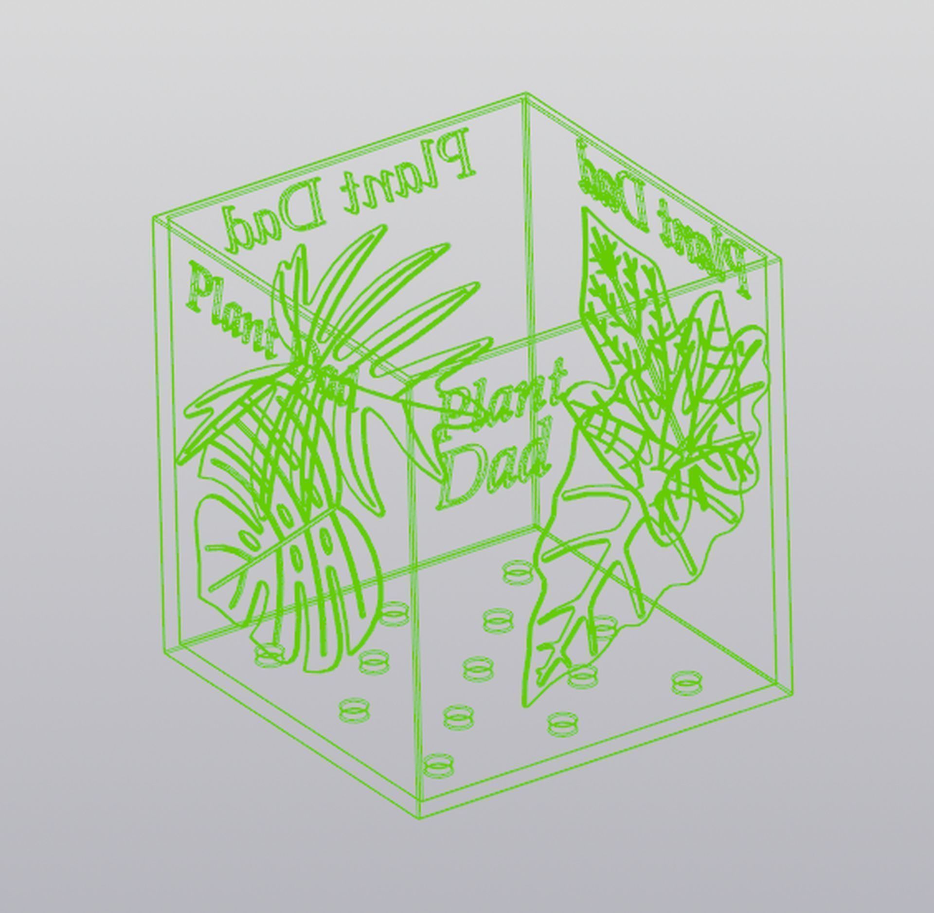 Plant Dad planter 3D print model_7