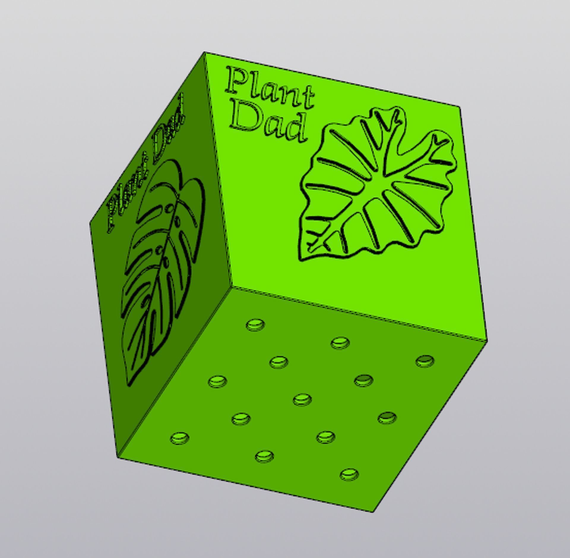 Plant Dad planter 3D print model_6