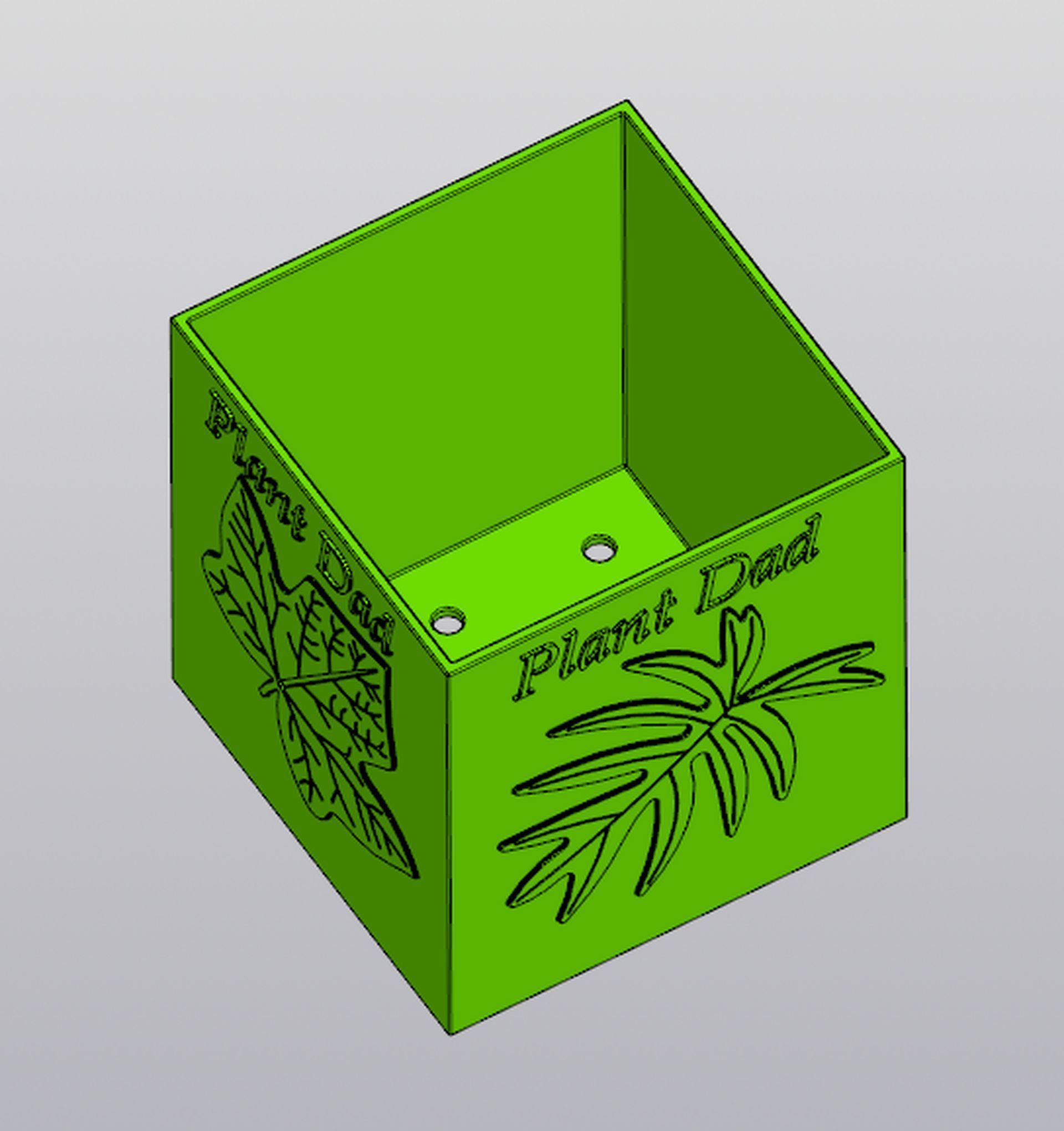 Plant Dad planter 3D print model_5
