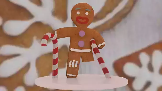 Christmas Gingerbread man without leg 3D print model