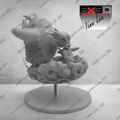 Goku y Totoro Dragon Ball Z anime En Nube