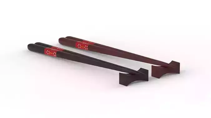 Japanese  Chopsticks - Hashi Low-poly 3D model