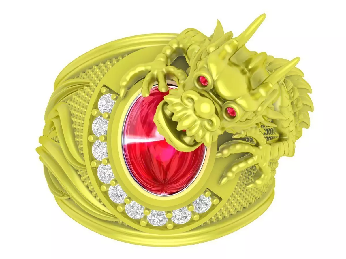 Luxury Dragon Ring 3D Jewelry Model 4078 3D print model