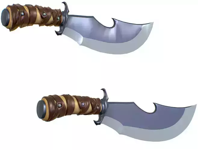 New Big Hunting Knife - Subdivision 3d Model Low-poly 3D model