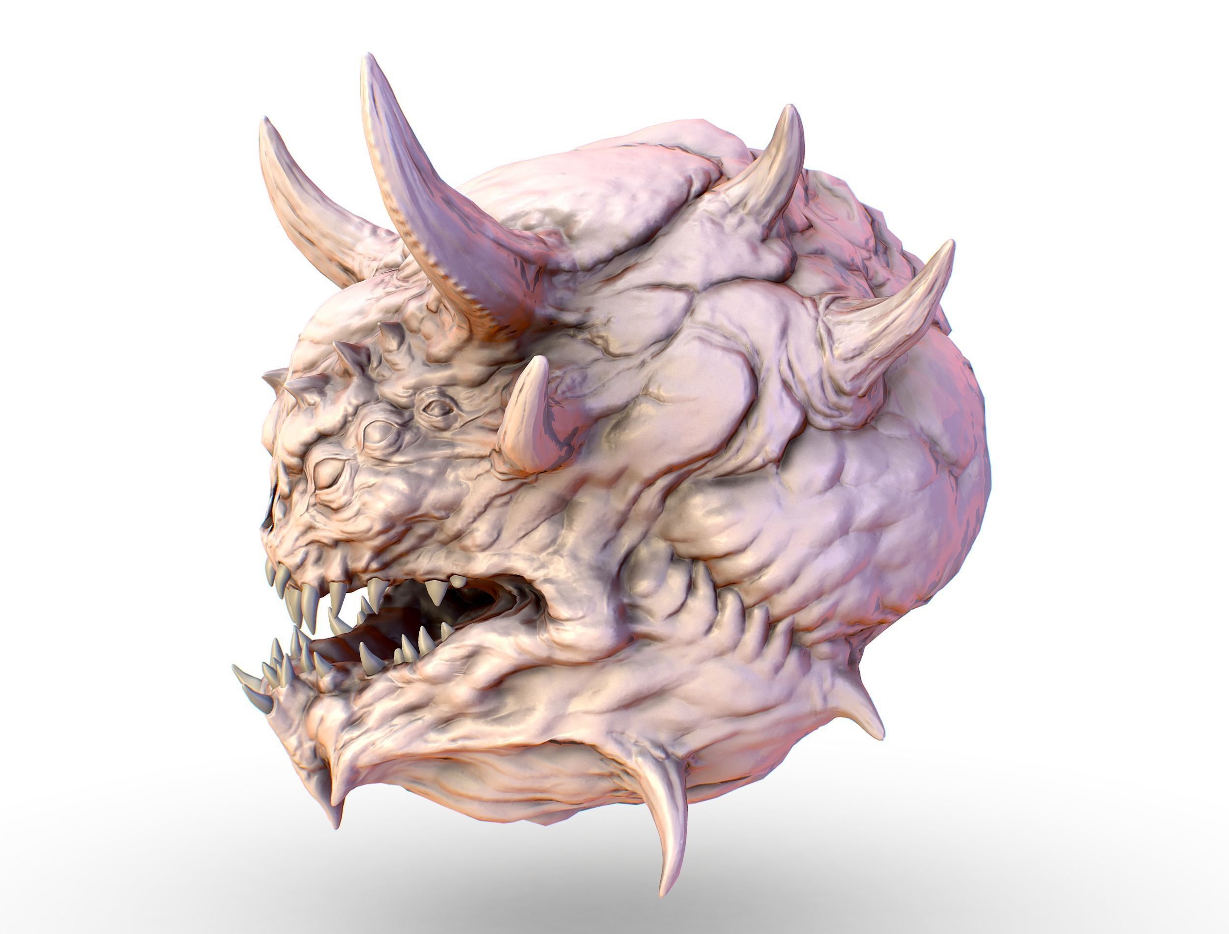 LowPoly Monster head CACODEMON Low-poly 3D model_10