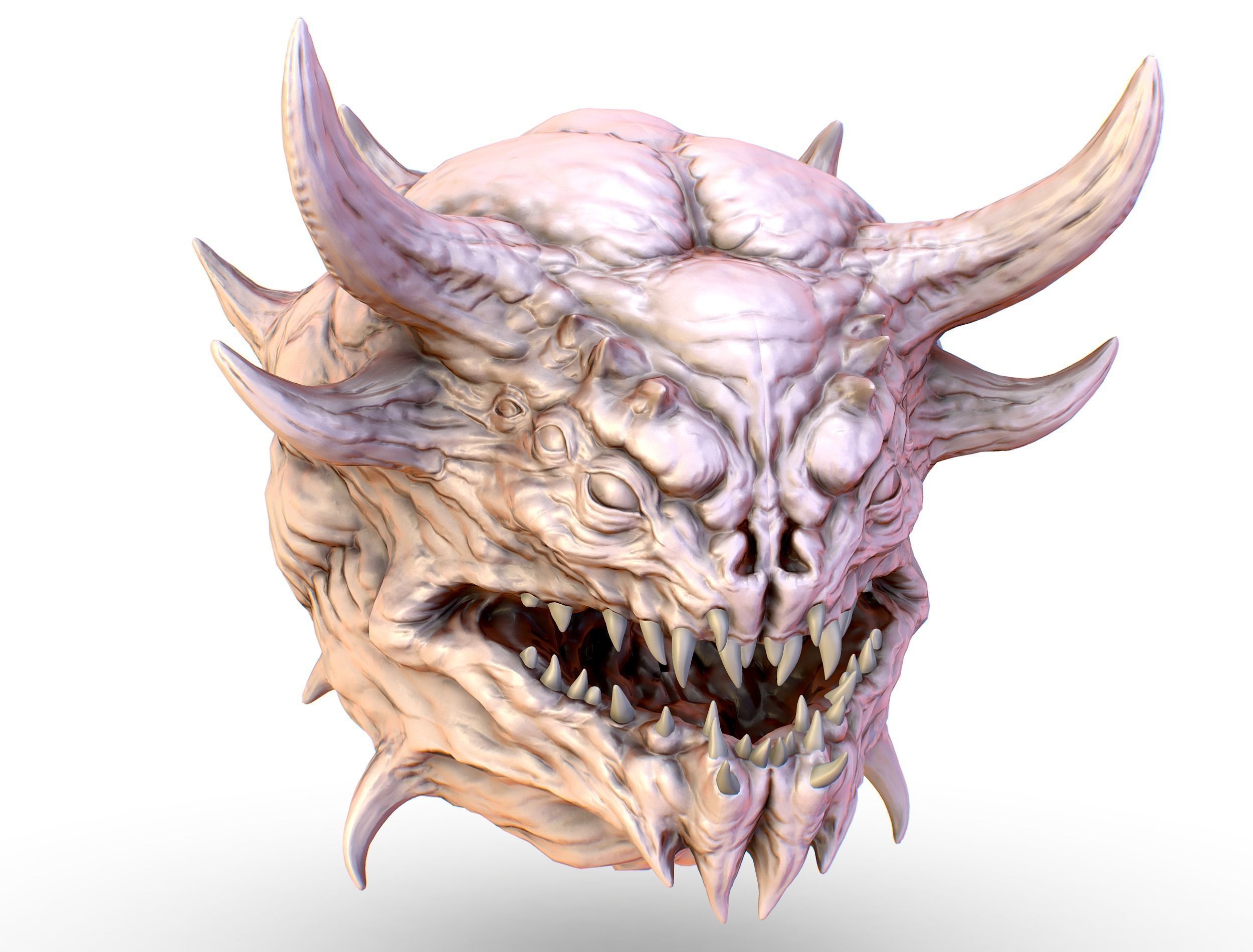 LowPoly Monster head CACODEMON Low-poly 3D model_7