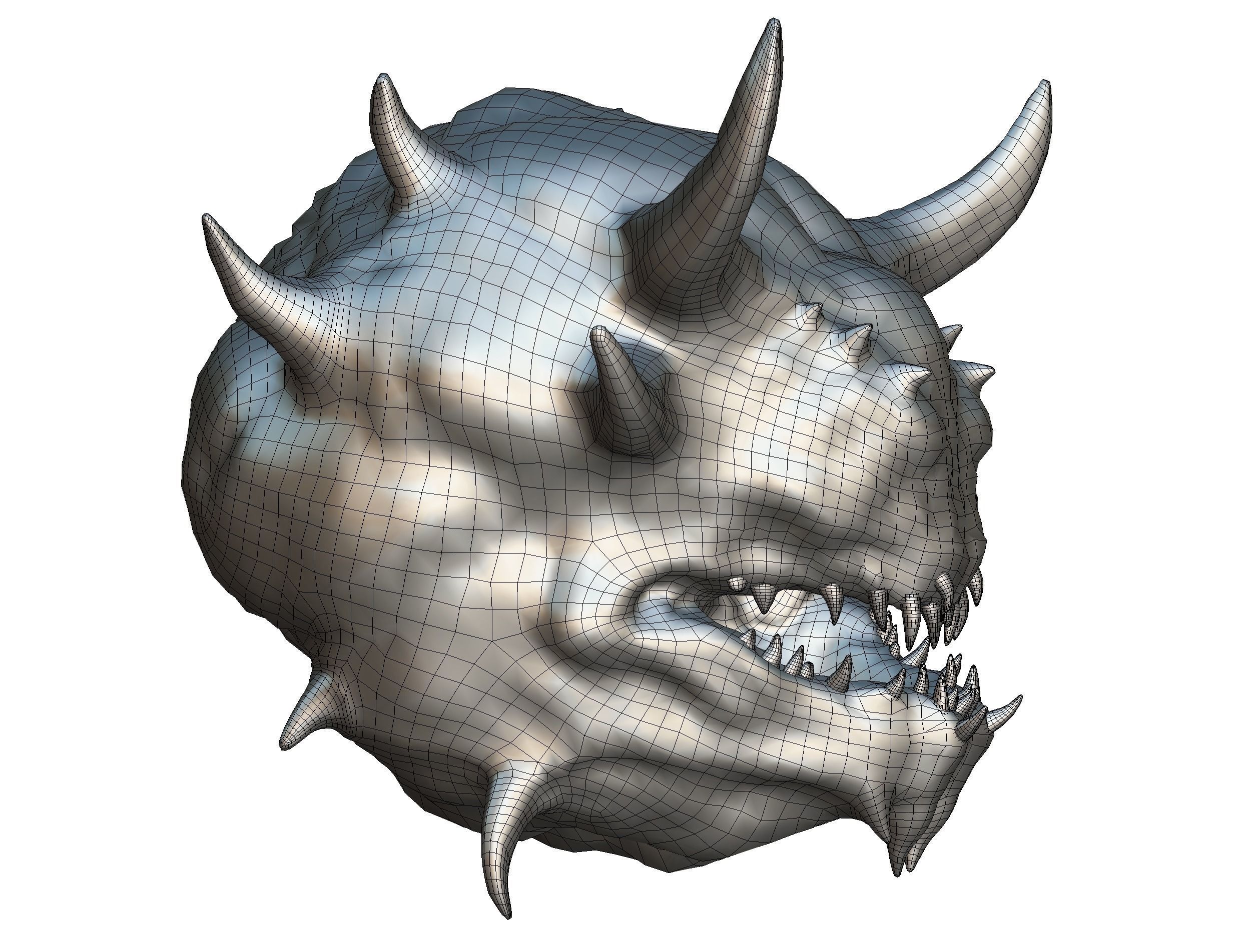 LowPoly Monster head CACODEMON Low-poly 3D model_16