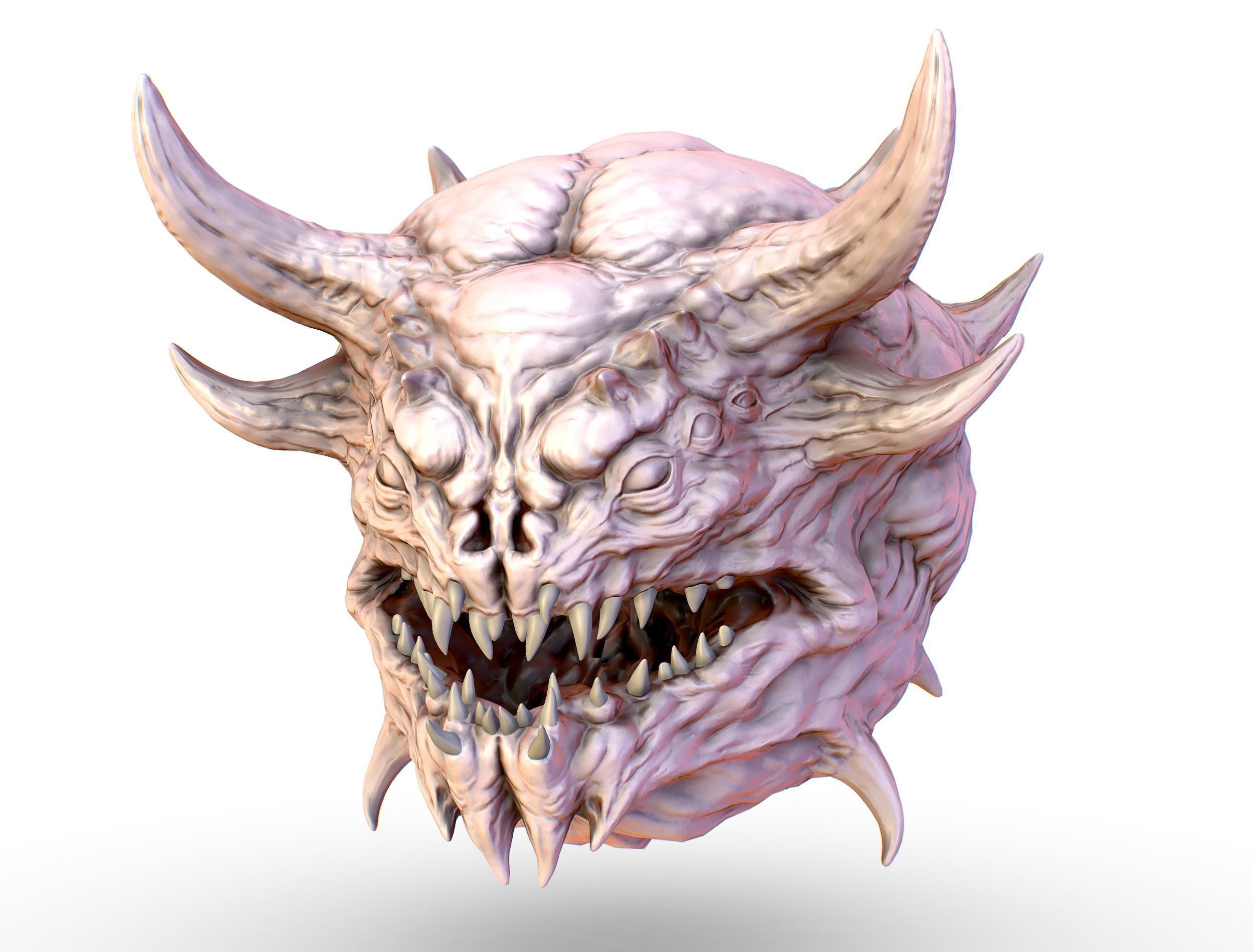 LowPoly Monster head CACODEMON Low-poly 3D model_1