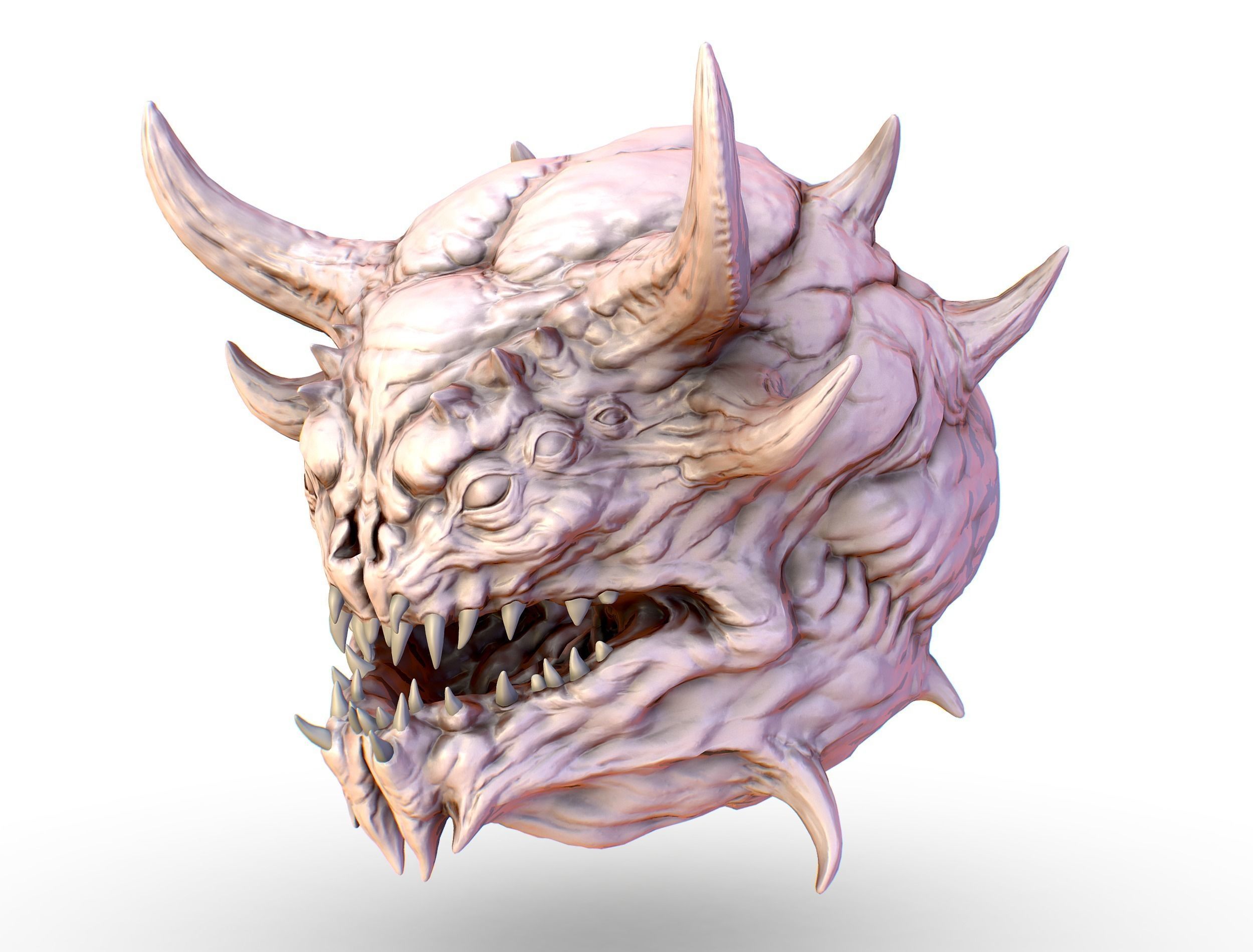 LowPoly Monster head CACODEMON Low-poly 3D model_2