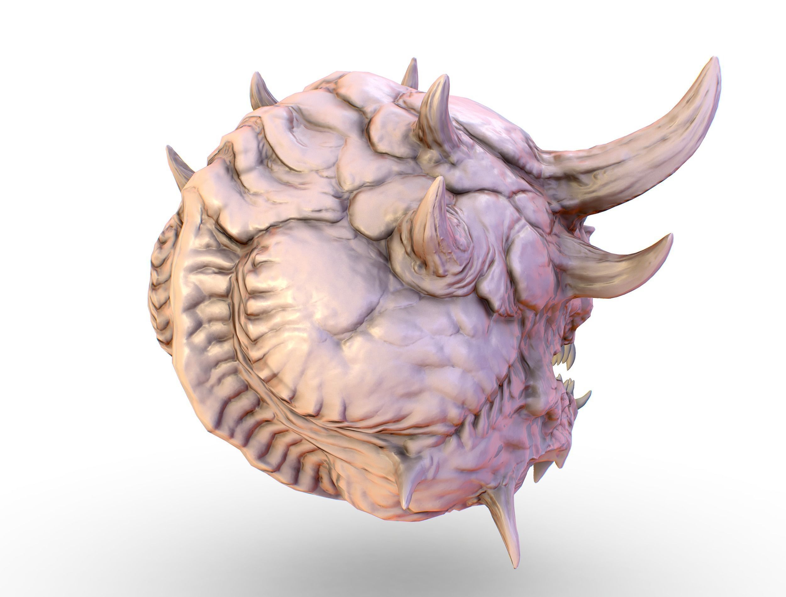 LowPoly Monster head CACODEMON Low-poly 3D model_5