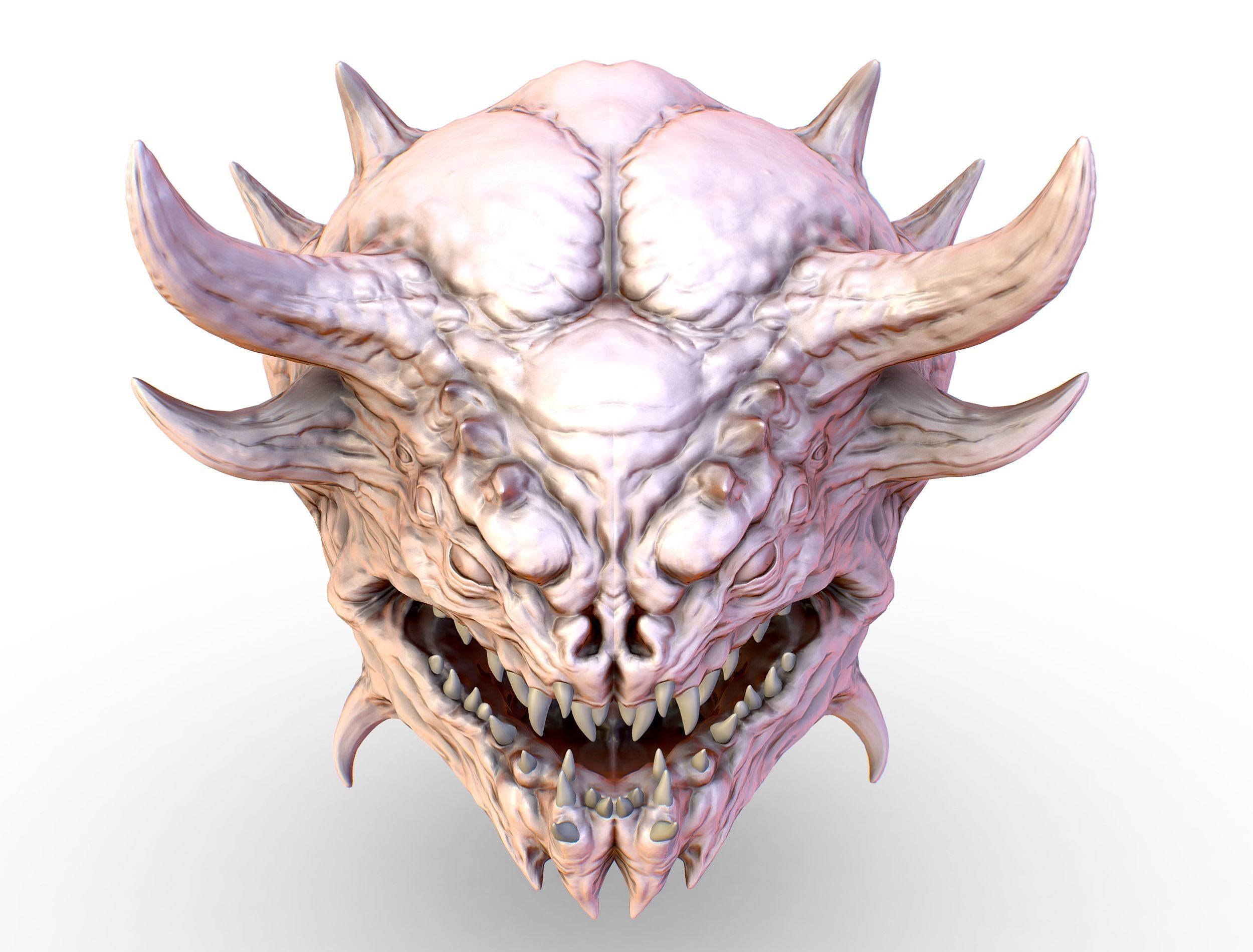 LowPoly Monster head CACODEMON Low-poly 3D model_8