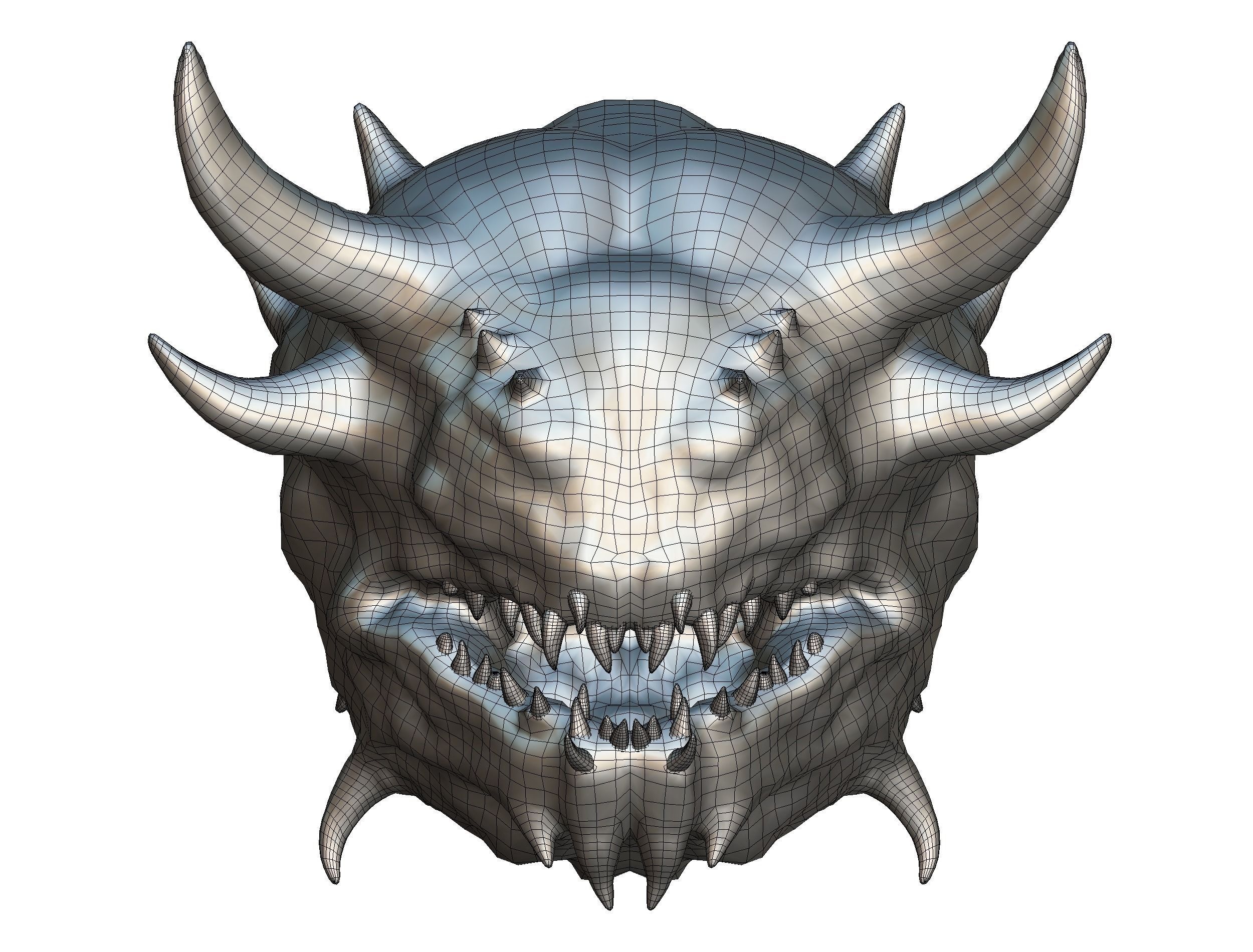 LowPoly Monster head CACODEMON Low-poly 3D model_14