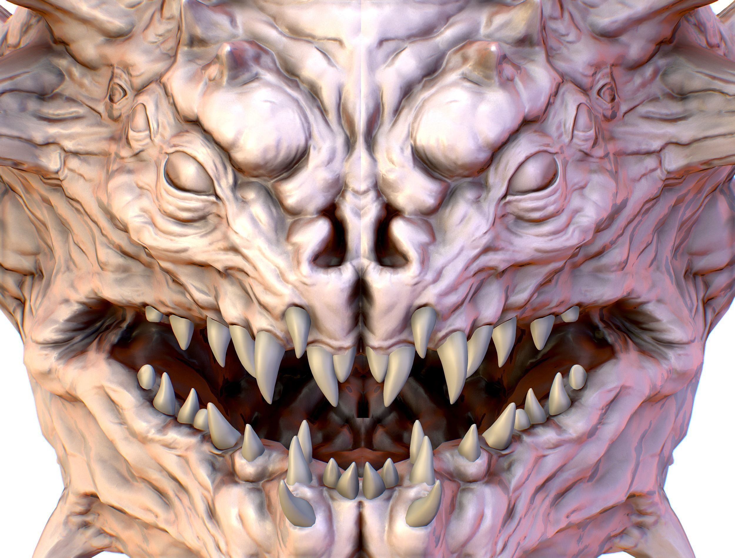 LowPoly Monster head CACODEMON Low-poly 3D model_11