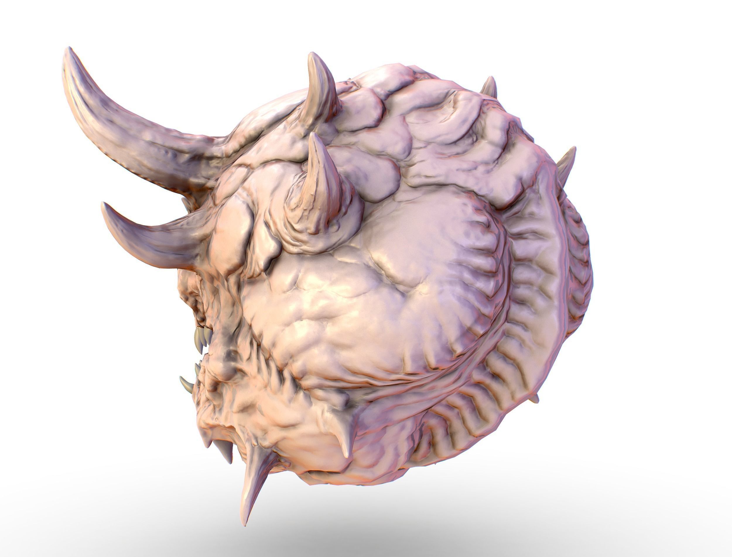 LowPoly Monster head CACODEMON Low-poly 3D model_3