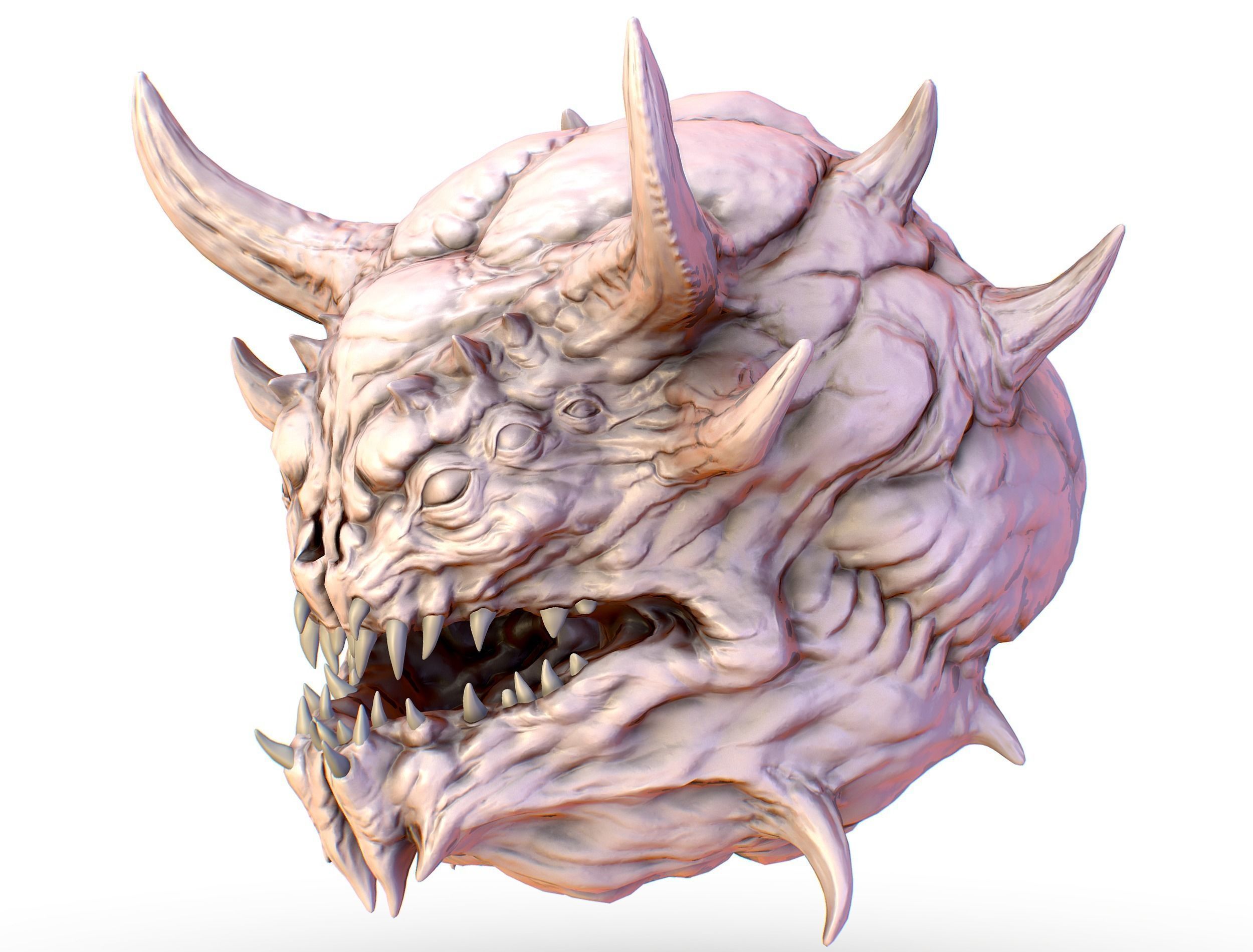 LowPoly Monster head CACODEMON Low-poly 3D model_12