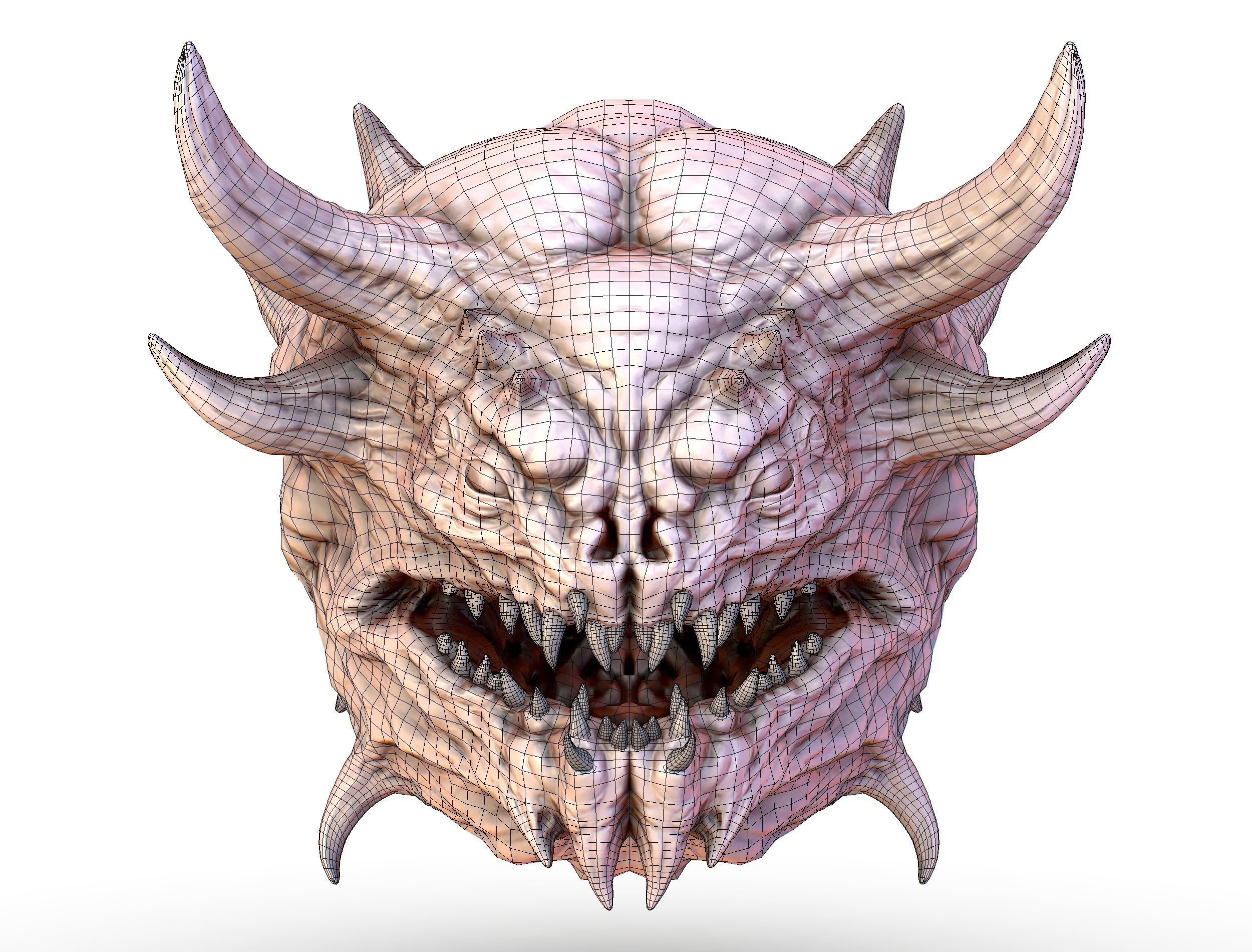LowPoly Monster head CACODEMON Low-poly 3D model_13