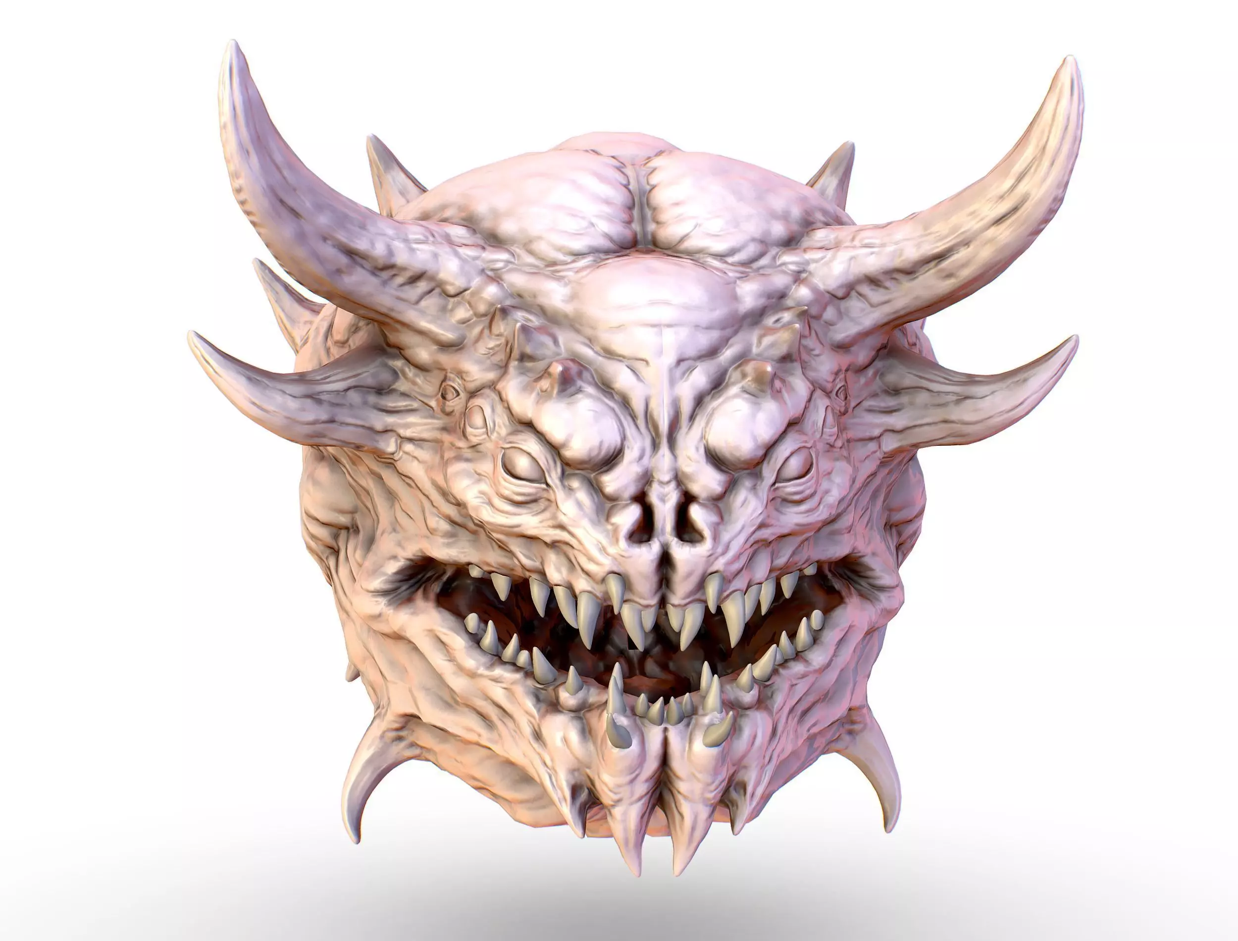 LowPoly Monster head CACODEMON Low-poly 3D model_0