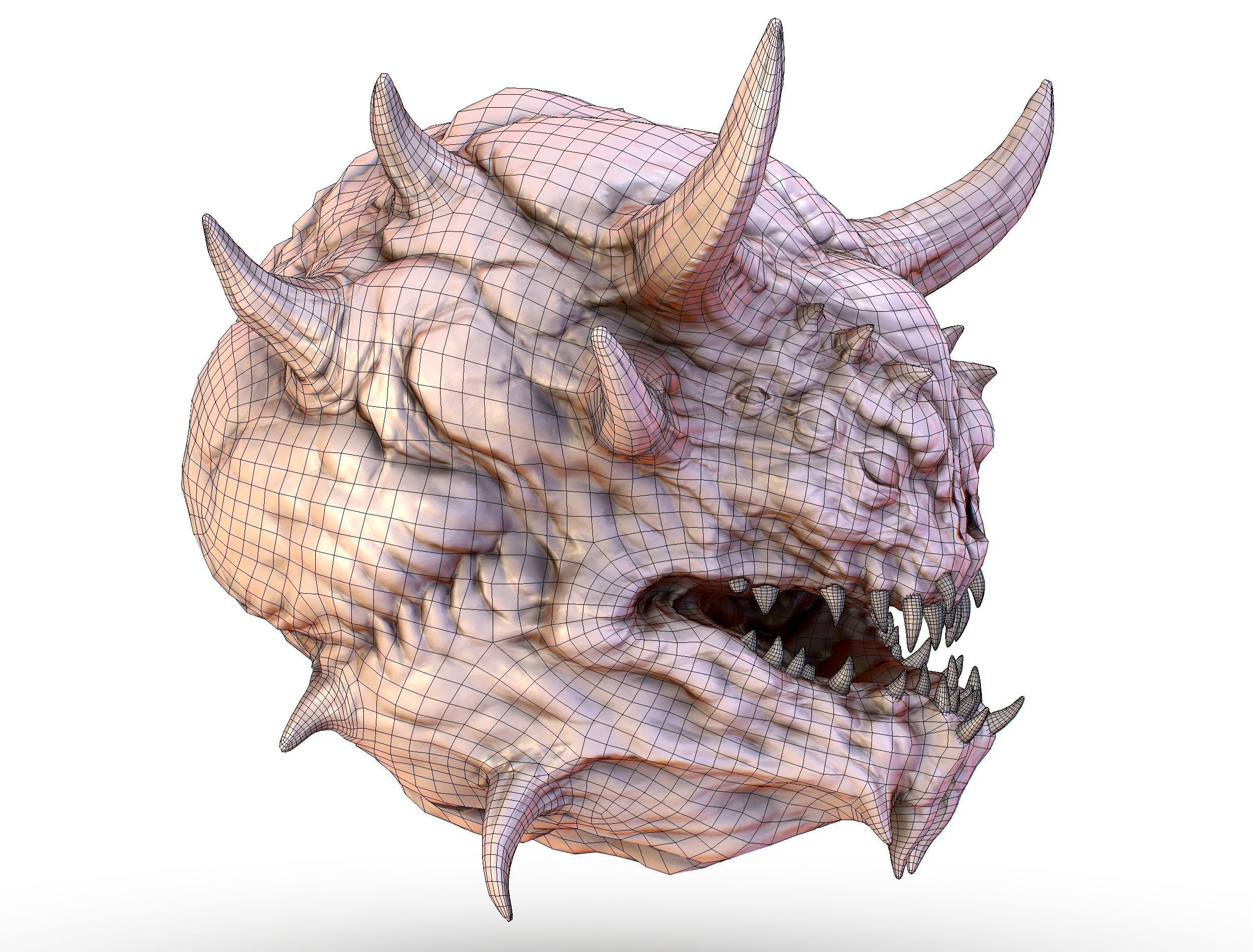 LowPoly Monster head CACODEMON Low-poly 3D model_15