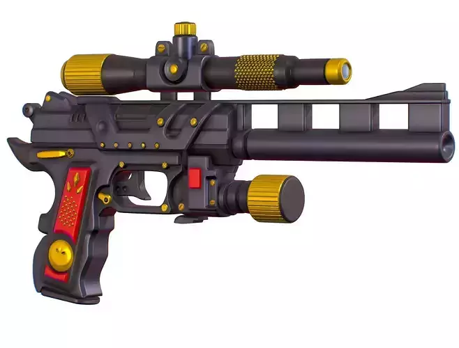 High Poly Pistol Revolver Telescopic Sight