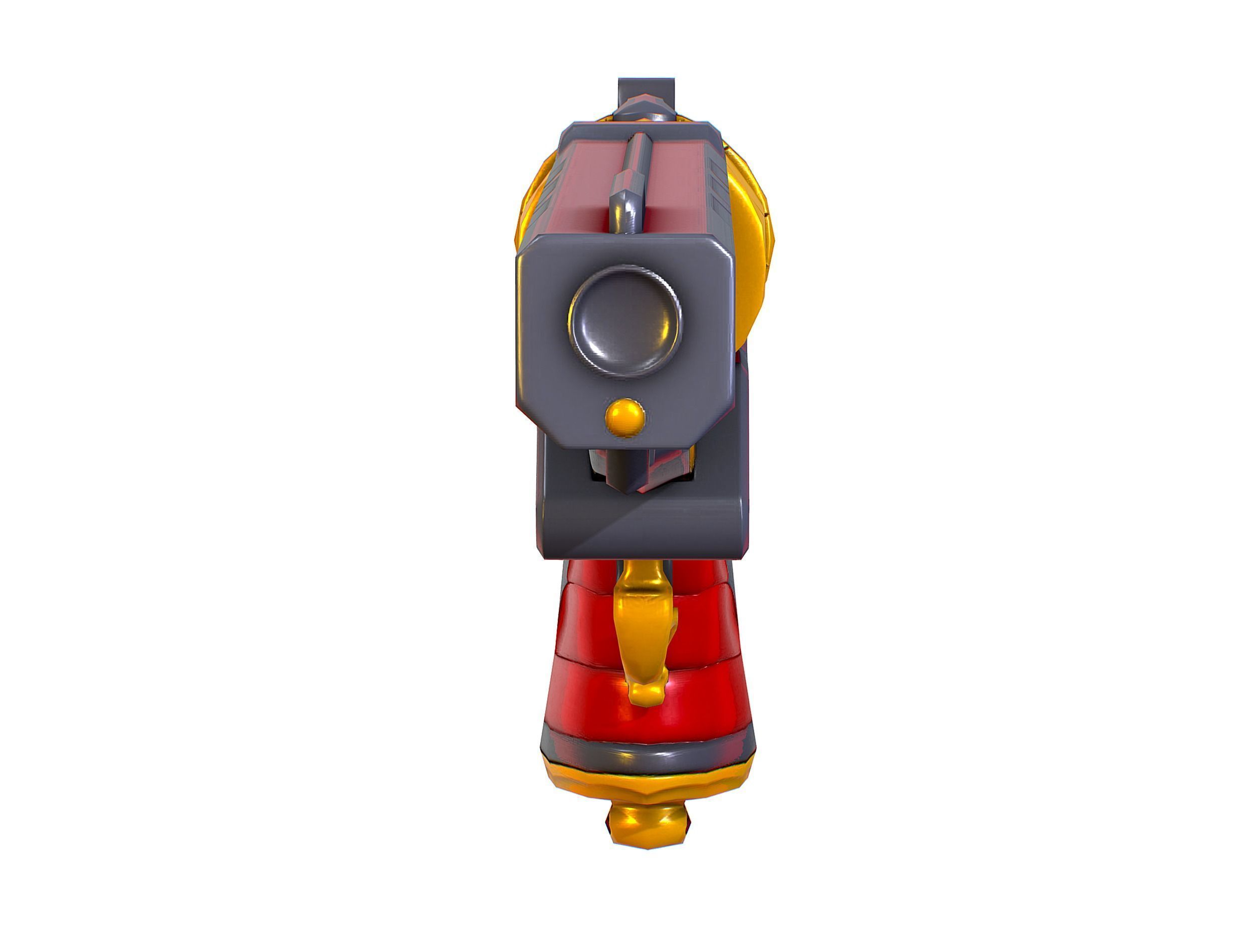 Low Poly Multibarrel Short Barrel Revolver Low-poly 3D model_4