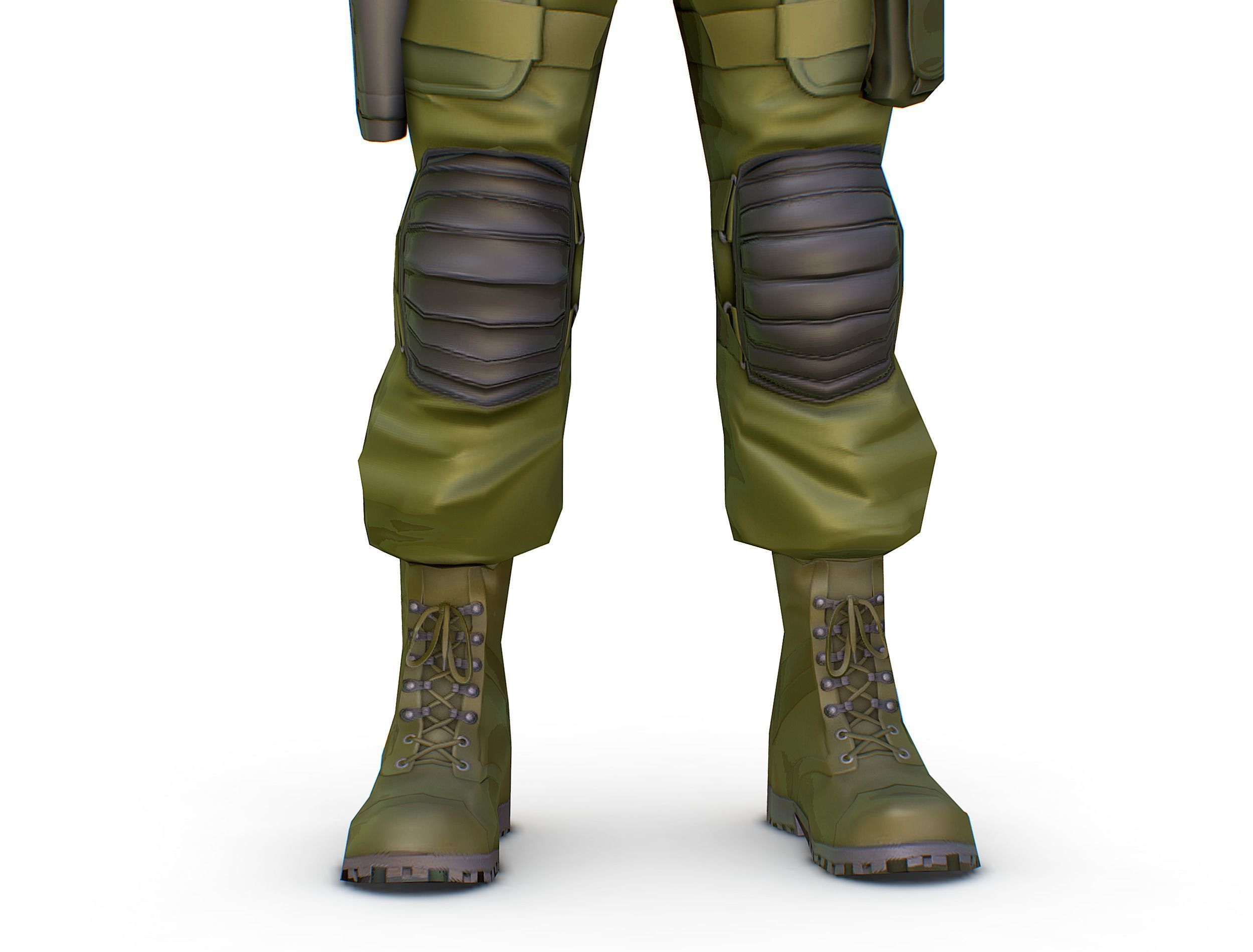 LowPoly 3d Man Military Solder Armor 3D Model Low-poly 3D model_15