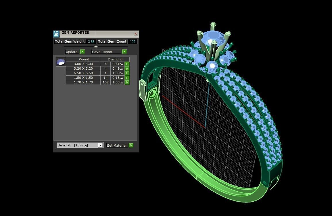 BRACELETS DIAMOND 3D print model_4