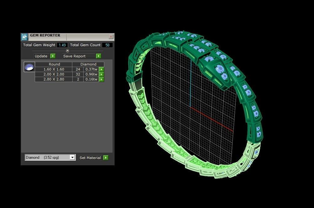 BRACELETS DIAMOND 3D print model_4