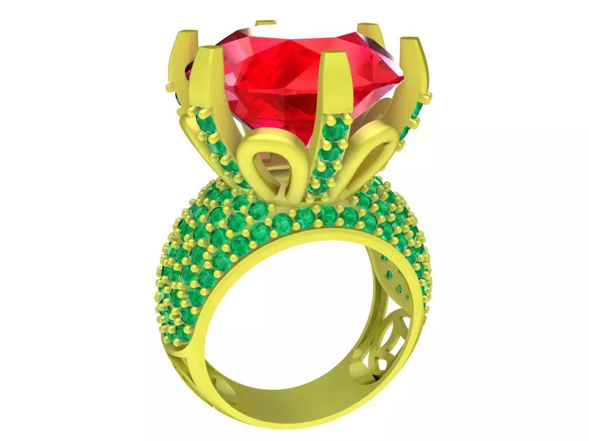 Luxury Round Halo Engagement Ring 4083 3D print model