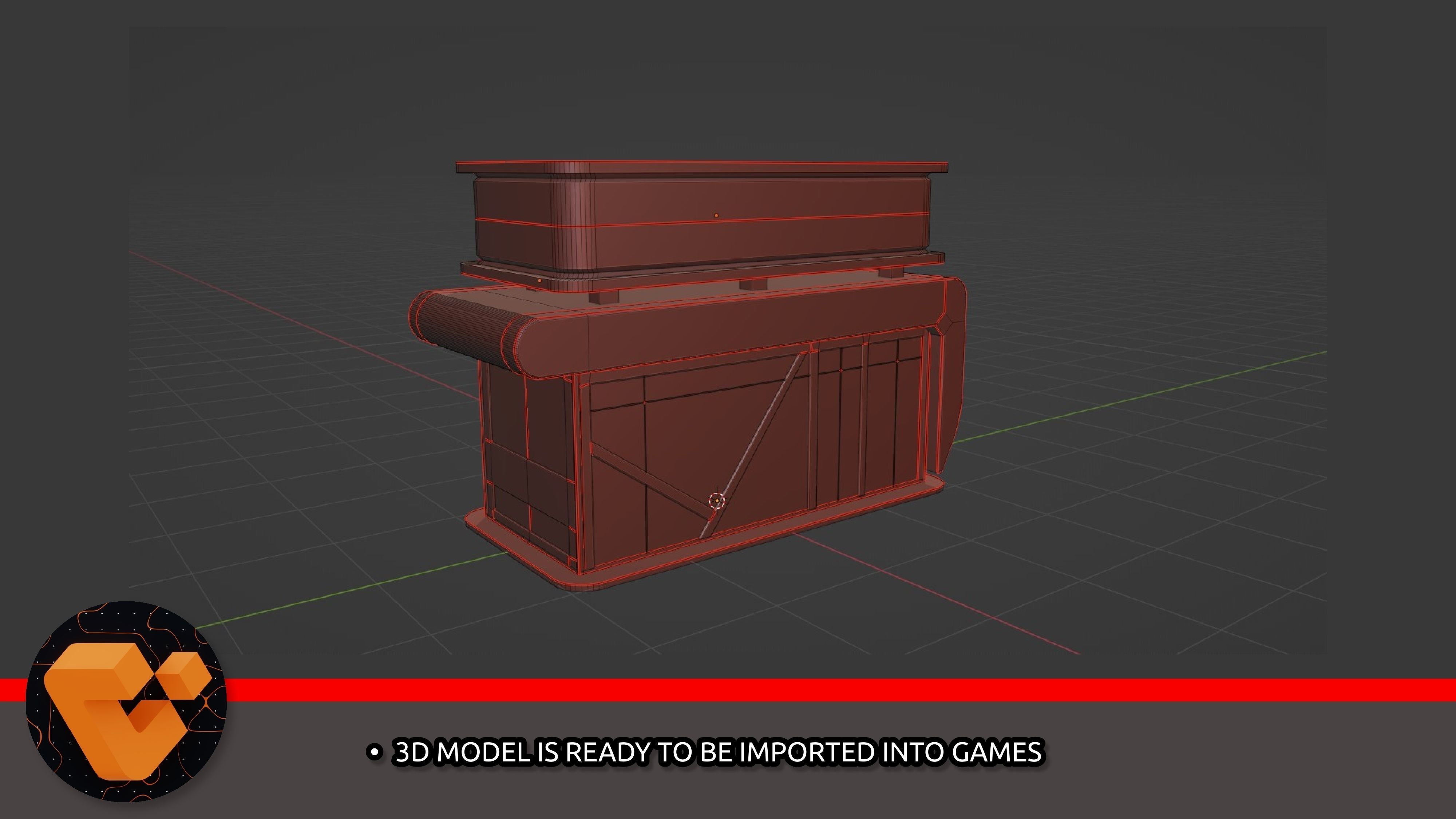 City building of the future Low-poly 3D model_1