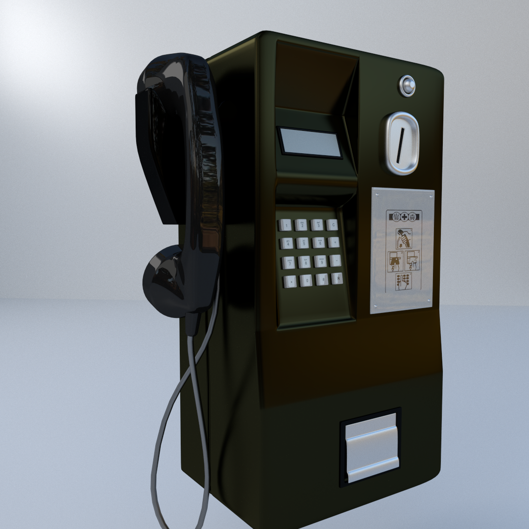 Public Telephone 3D model_1