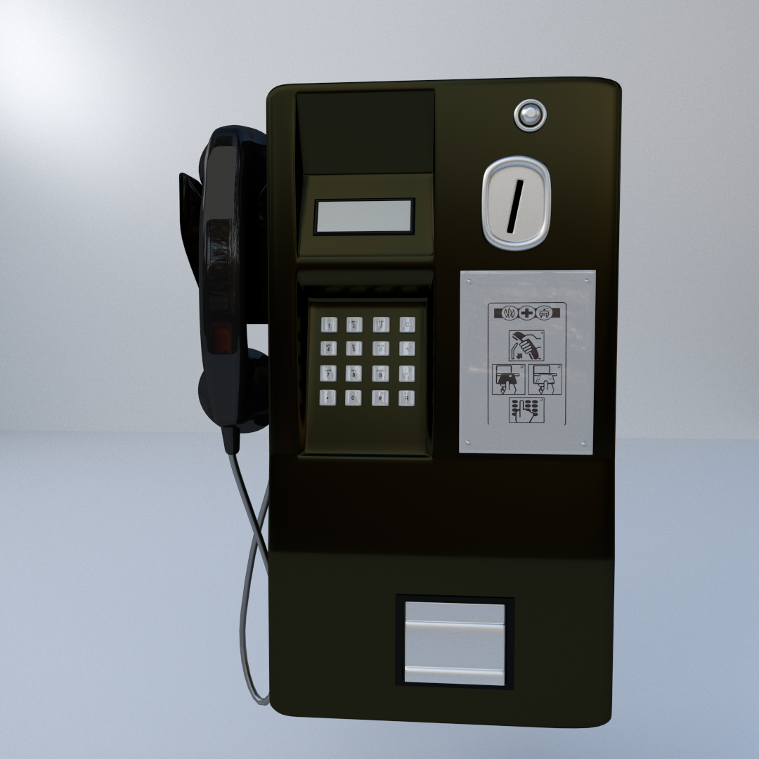 Public Telephone 3D model_2