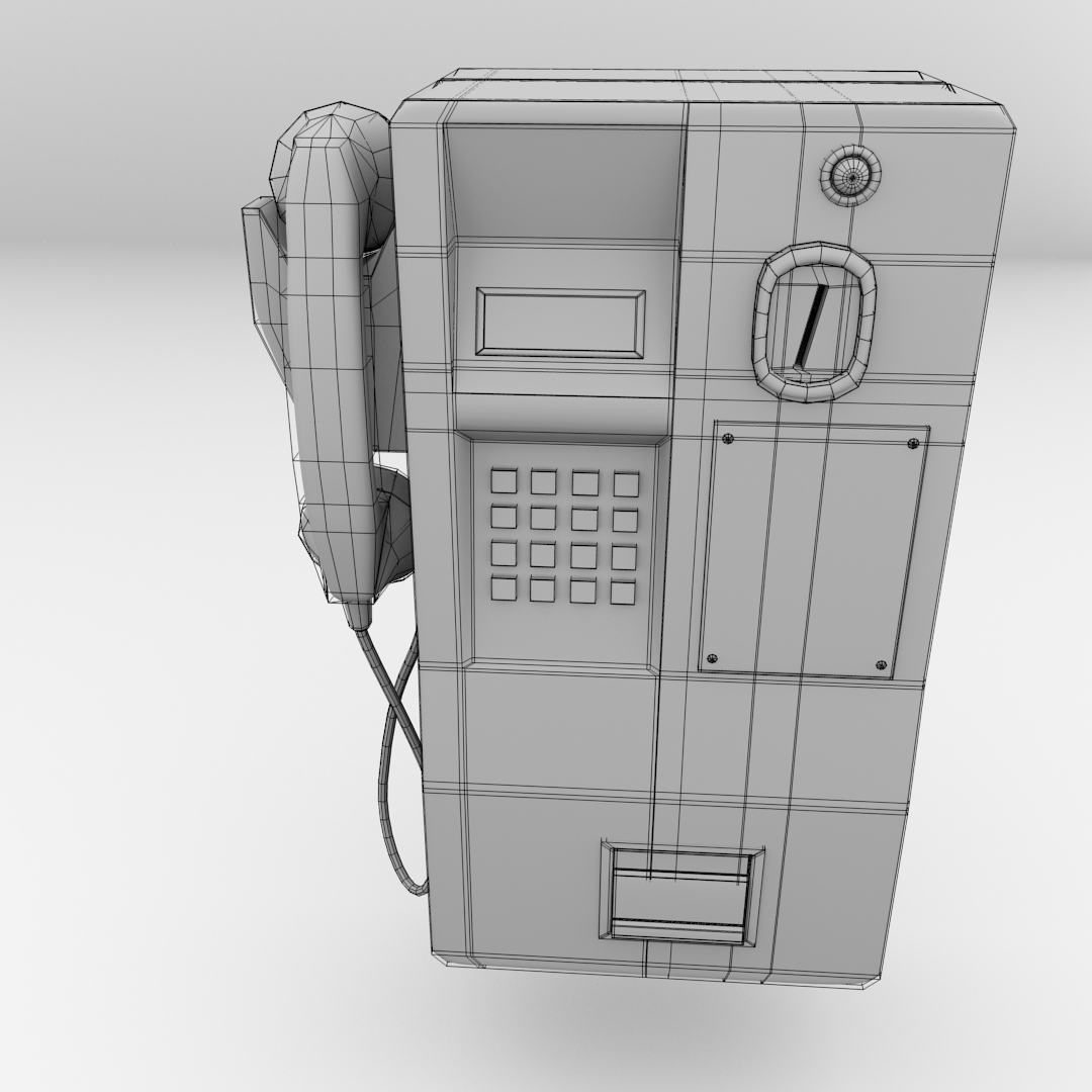 Public Telephone 3D model_5