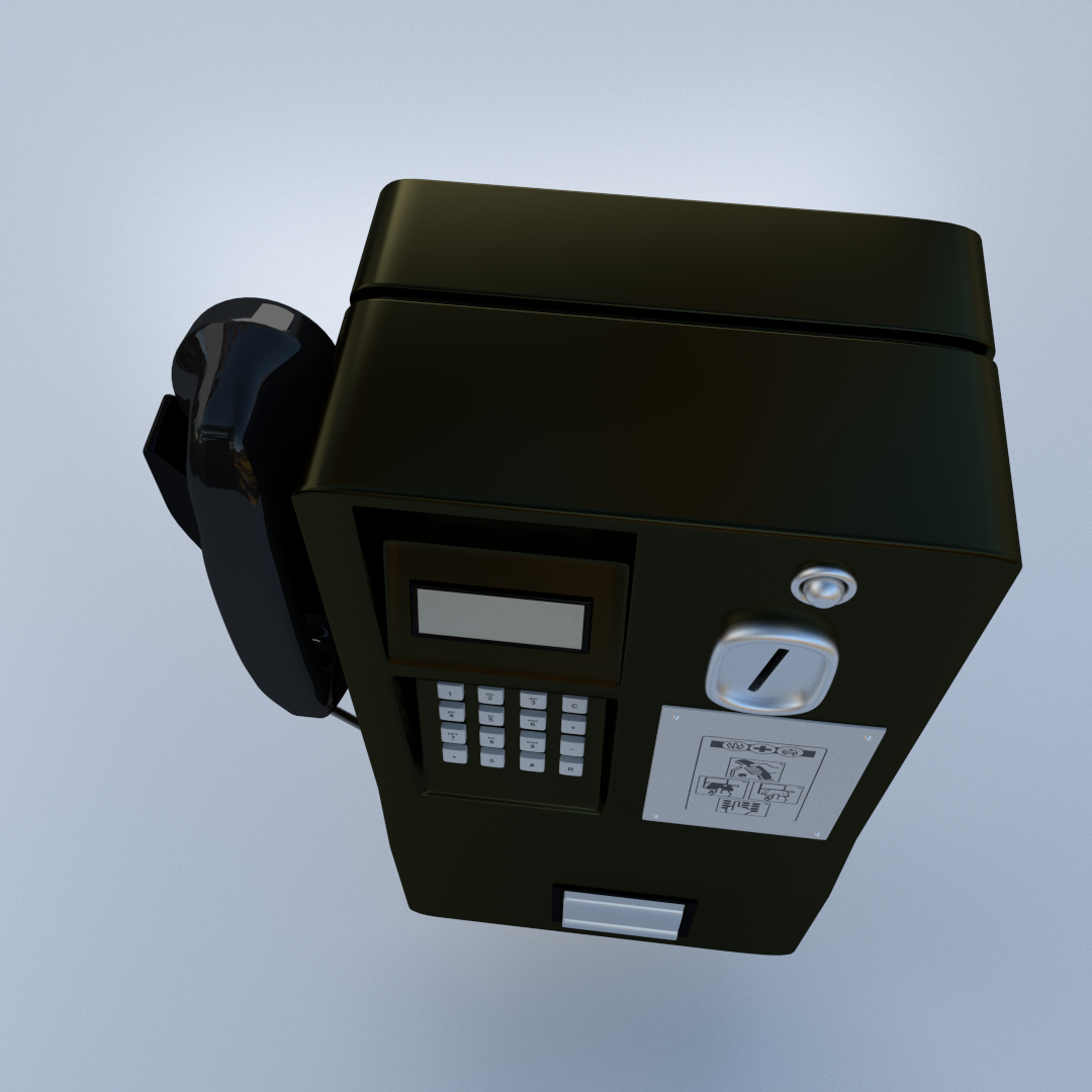 Public Telephone 3D model_3