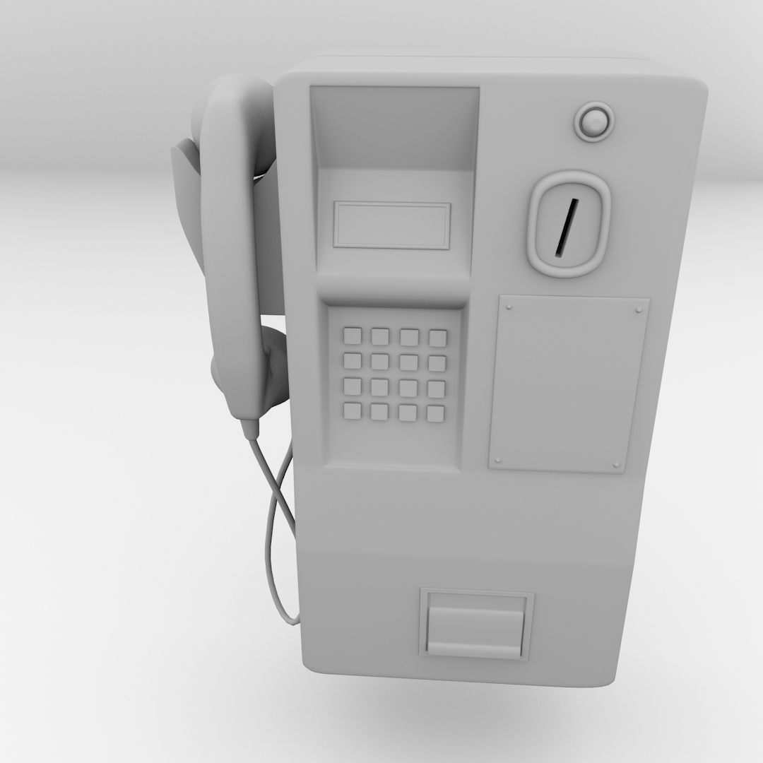 Public Telephone 3D model_4